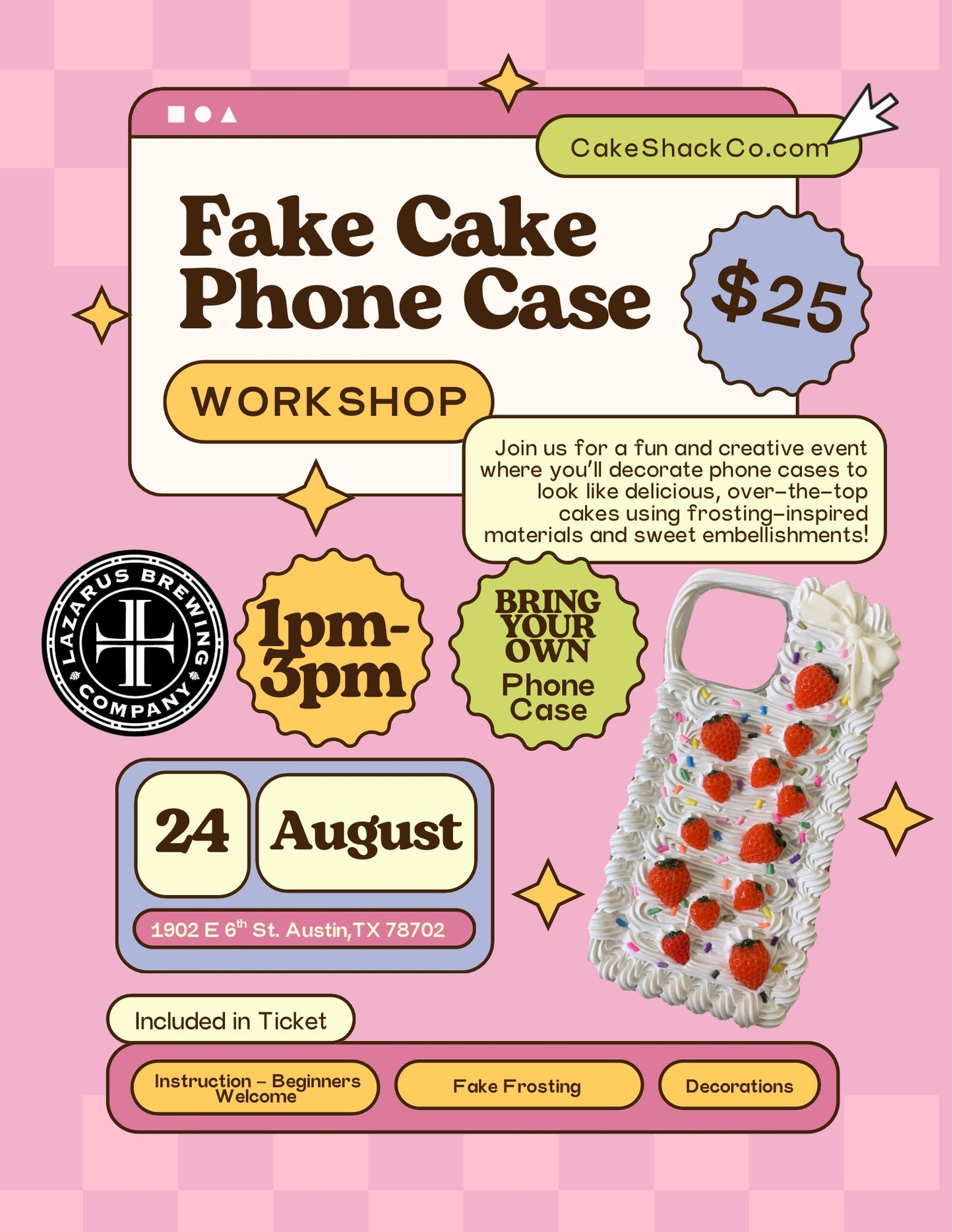 Fake Cake Phone Case Workshop Ticket
