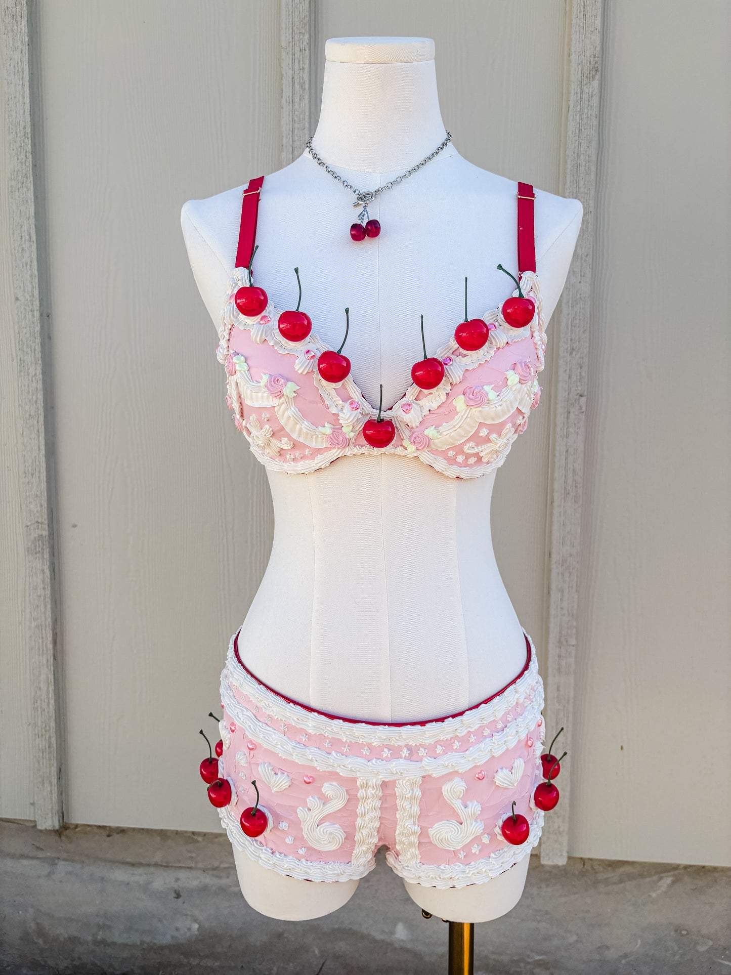 Cherry Cake Bra and Shorts Set - Rental Outfit