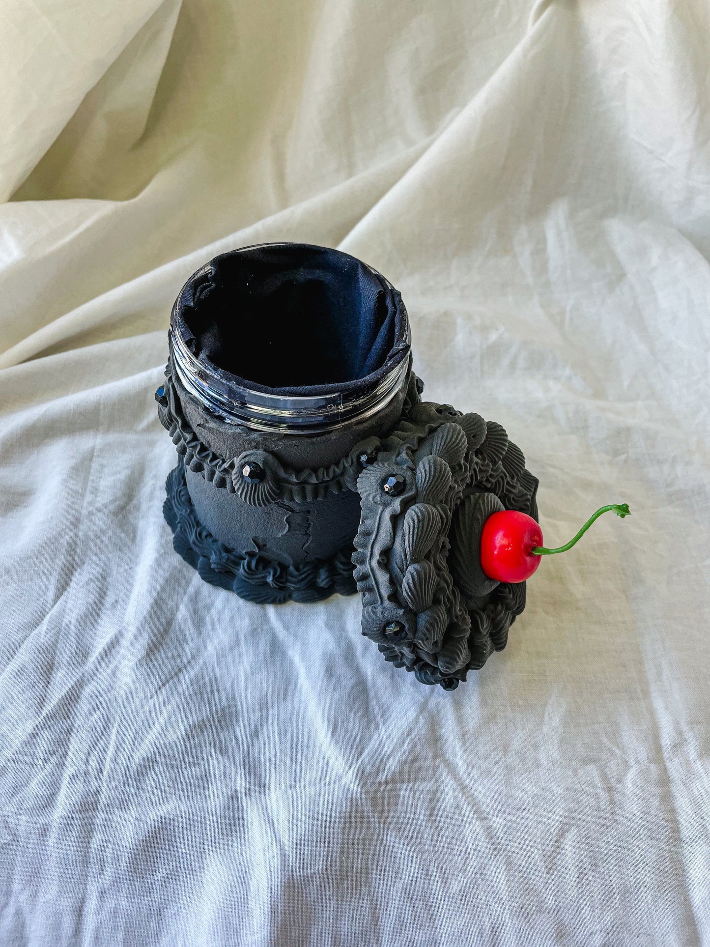 Gothic Matte Black Fake Cake Box
