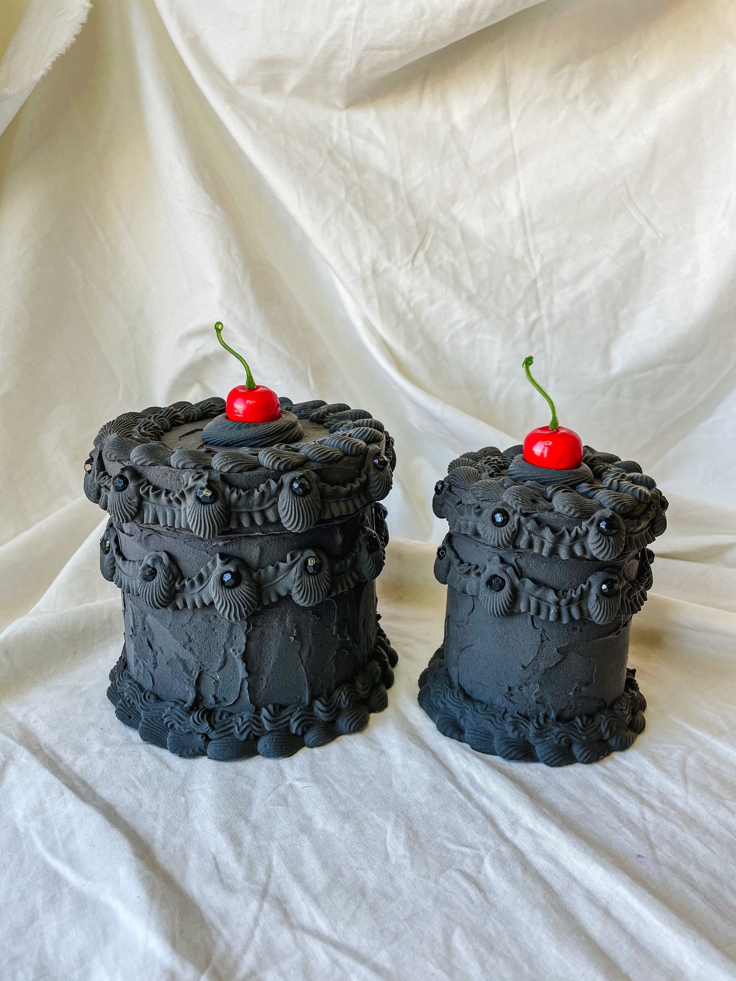 Gothic Matte Black Fake Cake Box