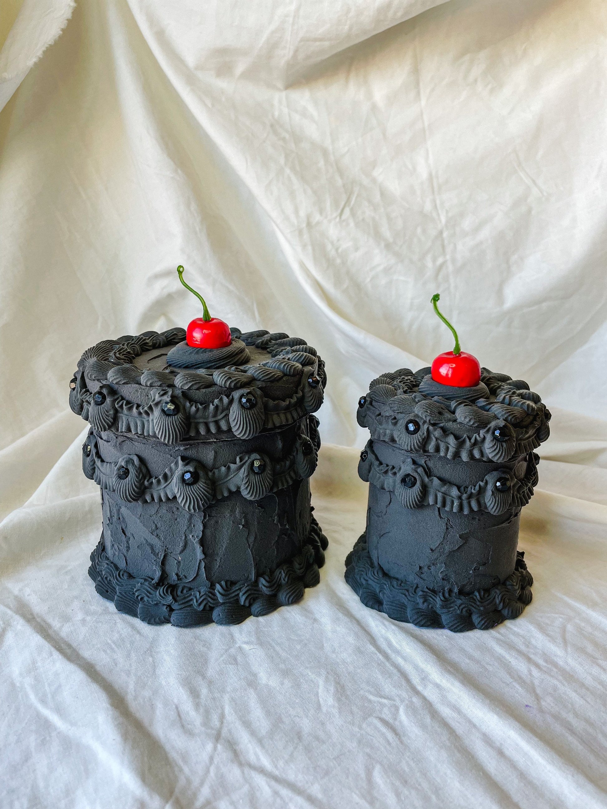 Gothic Matte Black Fake Cake Box