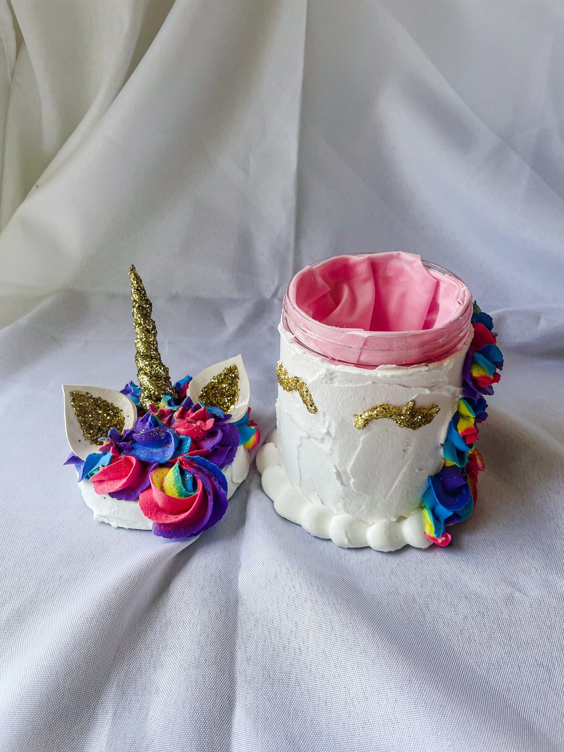 Rainbow Unicorn Fake Cake Box