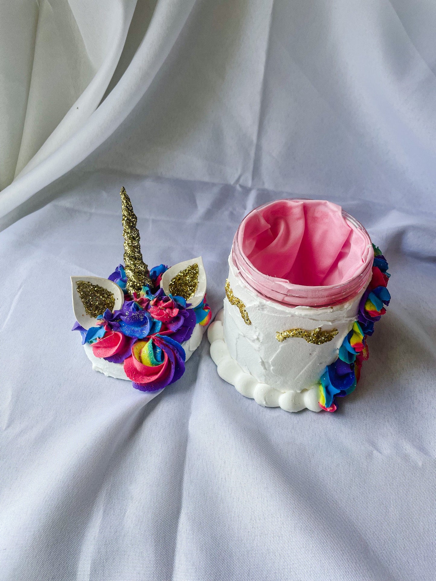 Rainbow Unicorn Fake Cake Box
