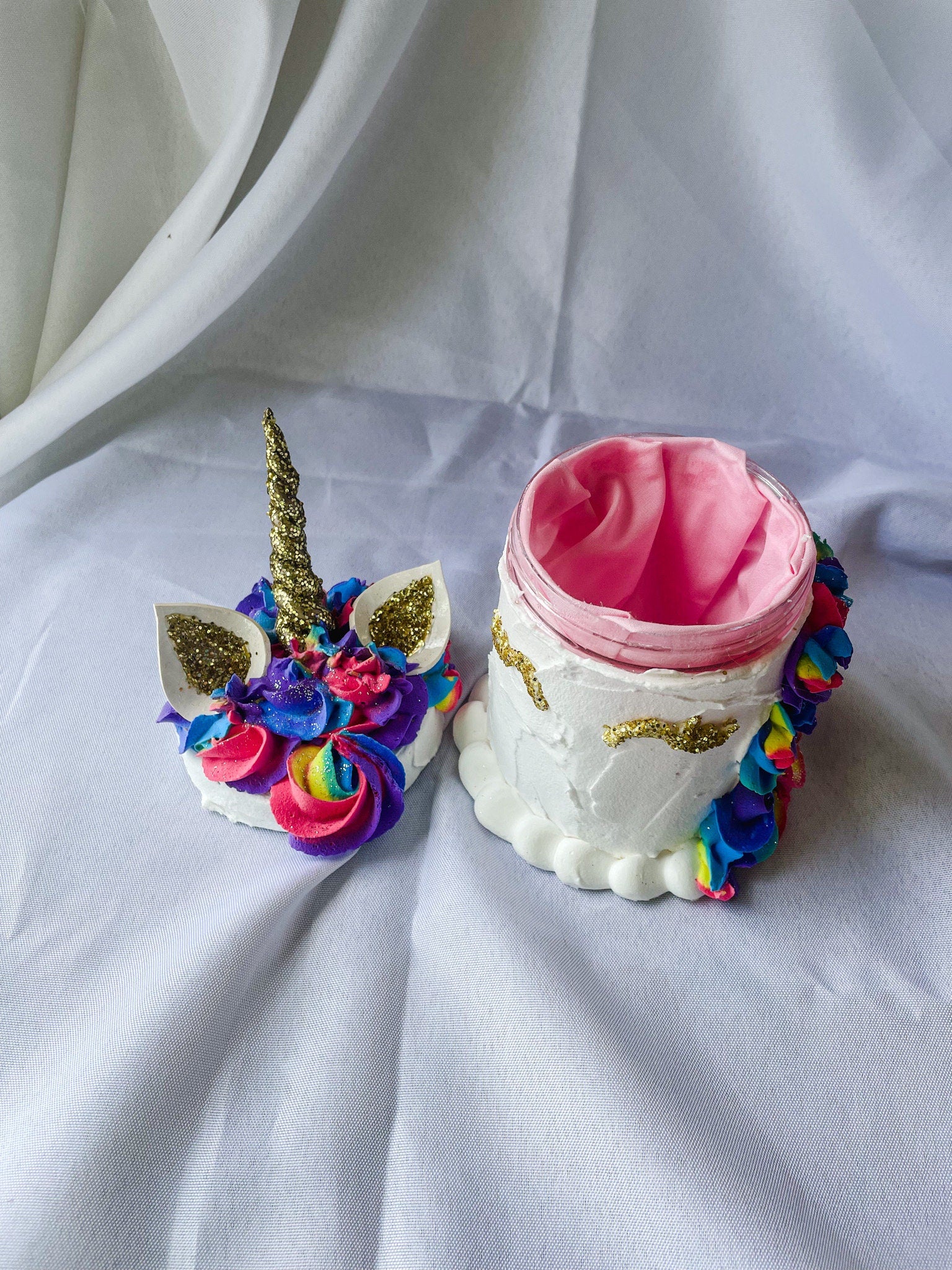 Rainbow Unicorn Fake Cake Box