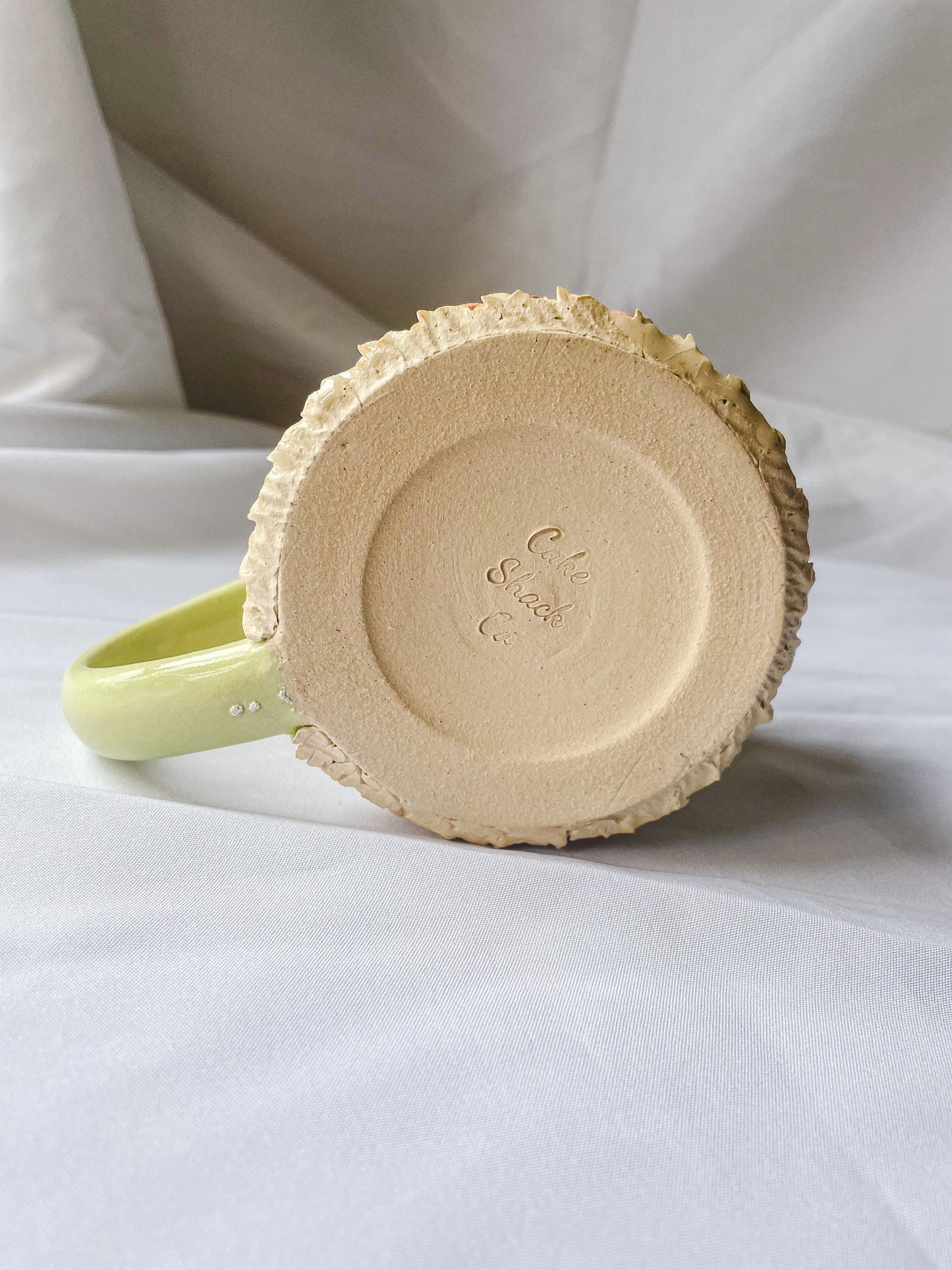 Mint and Pink Ceramic Cake Mug