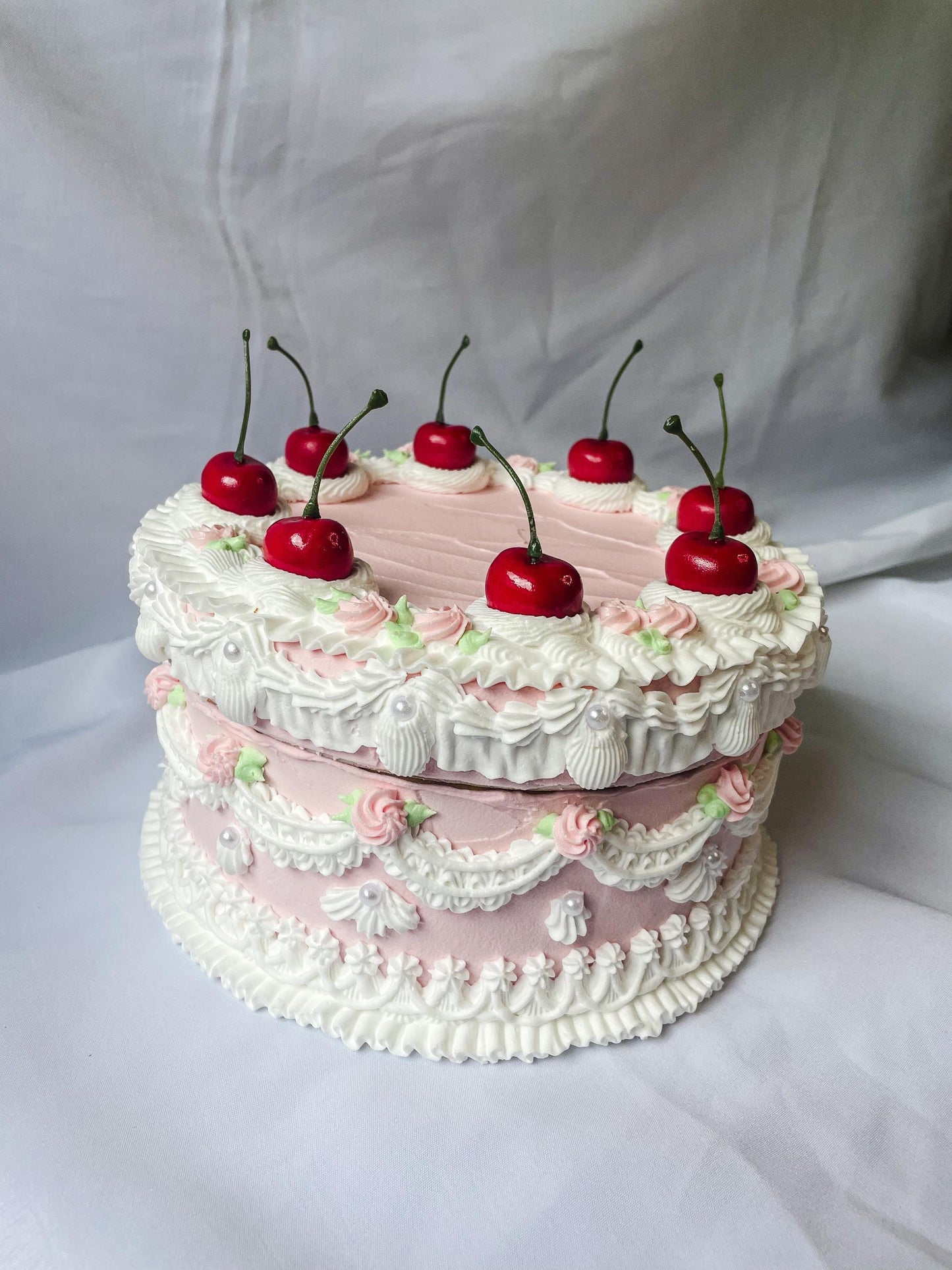 Lambeth Style Pink and White Fake Cake Box