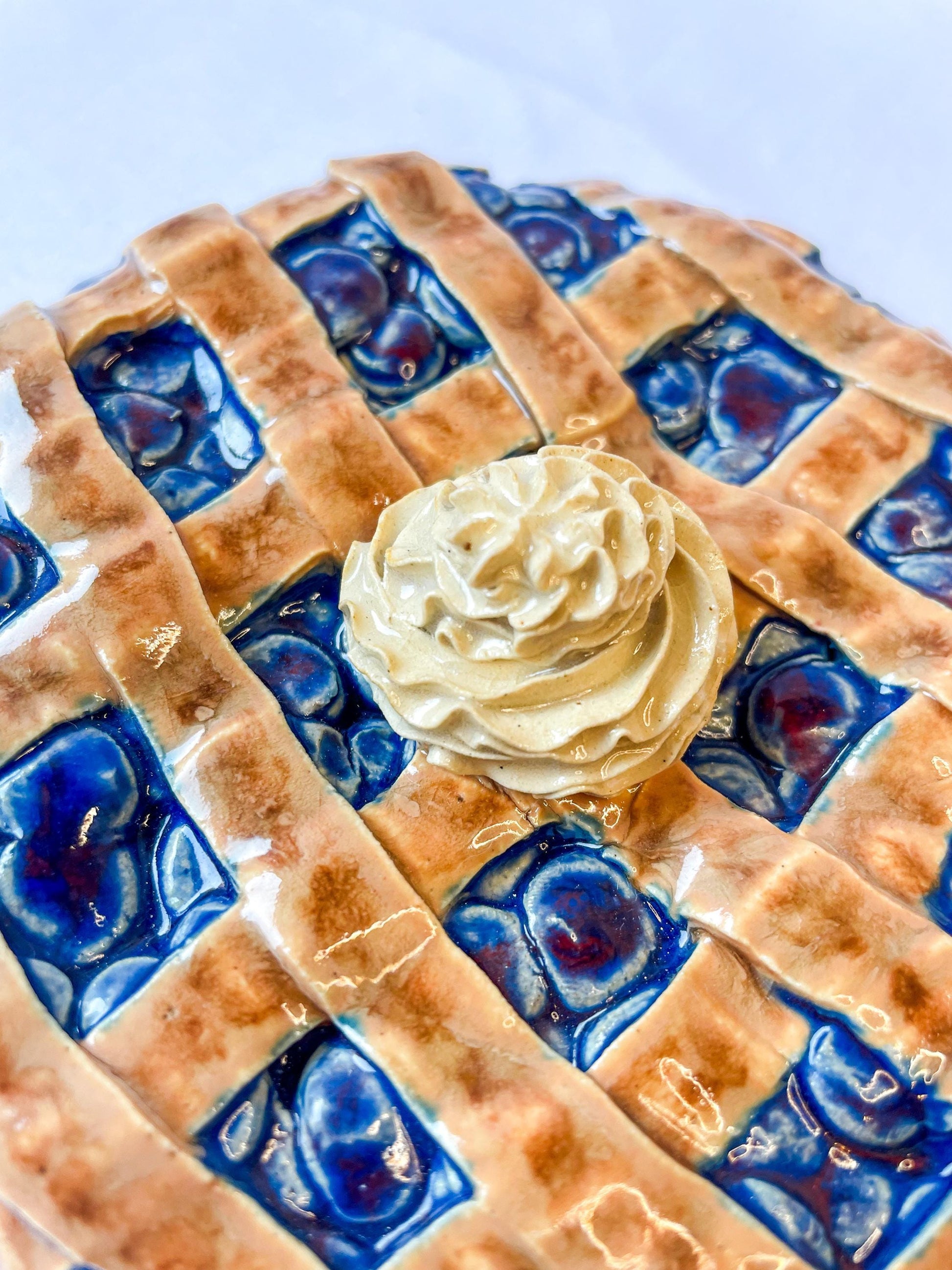 Ceramic Blueberry Pie Wall Hanging