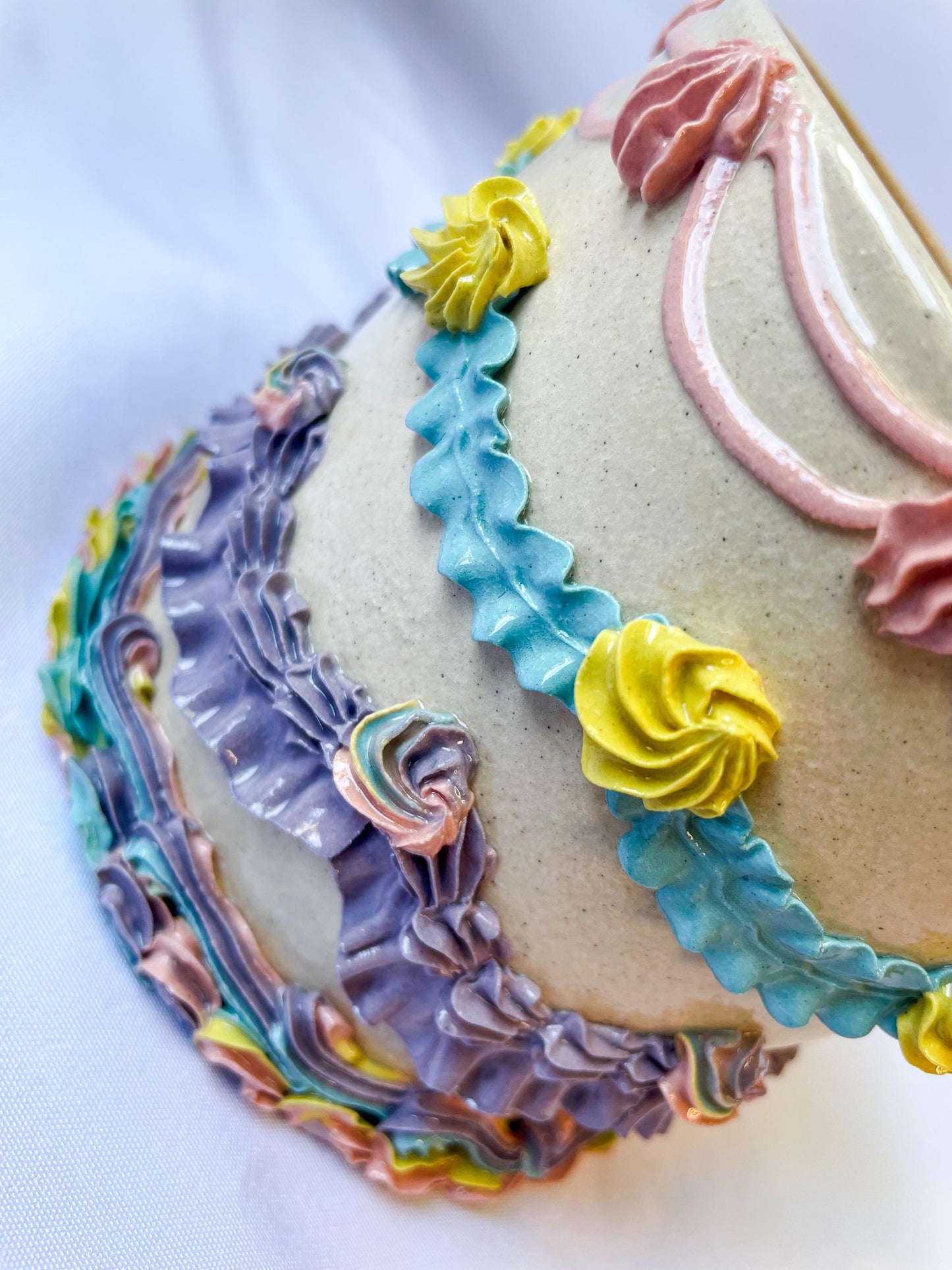 Rainbow Ceramic Cake Planter