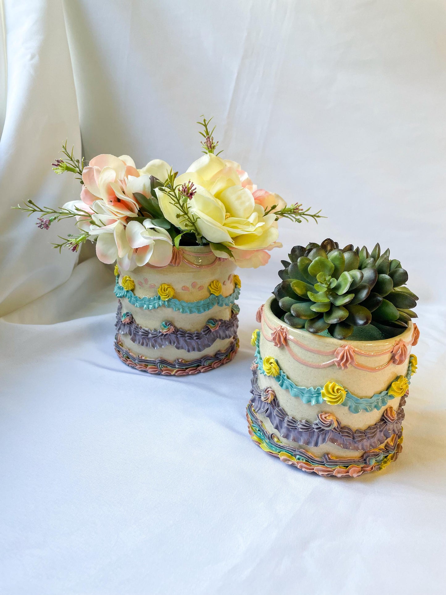 Rainbow Ceramic Cake Vase