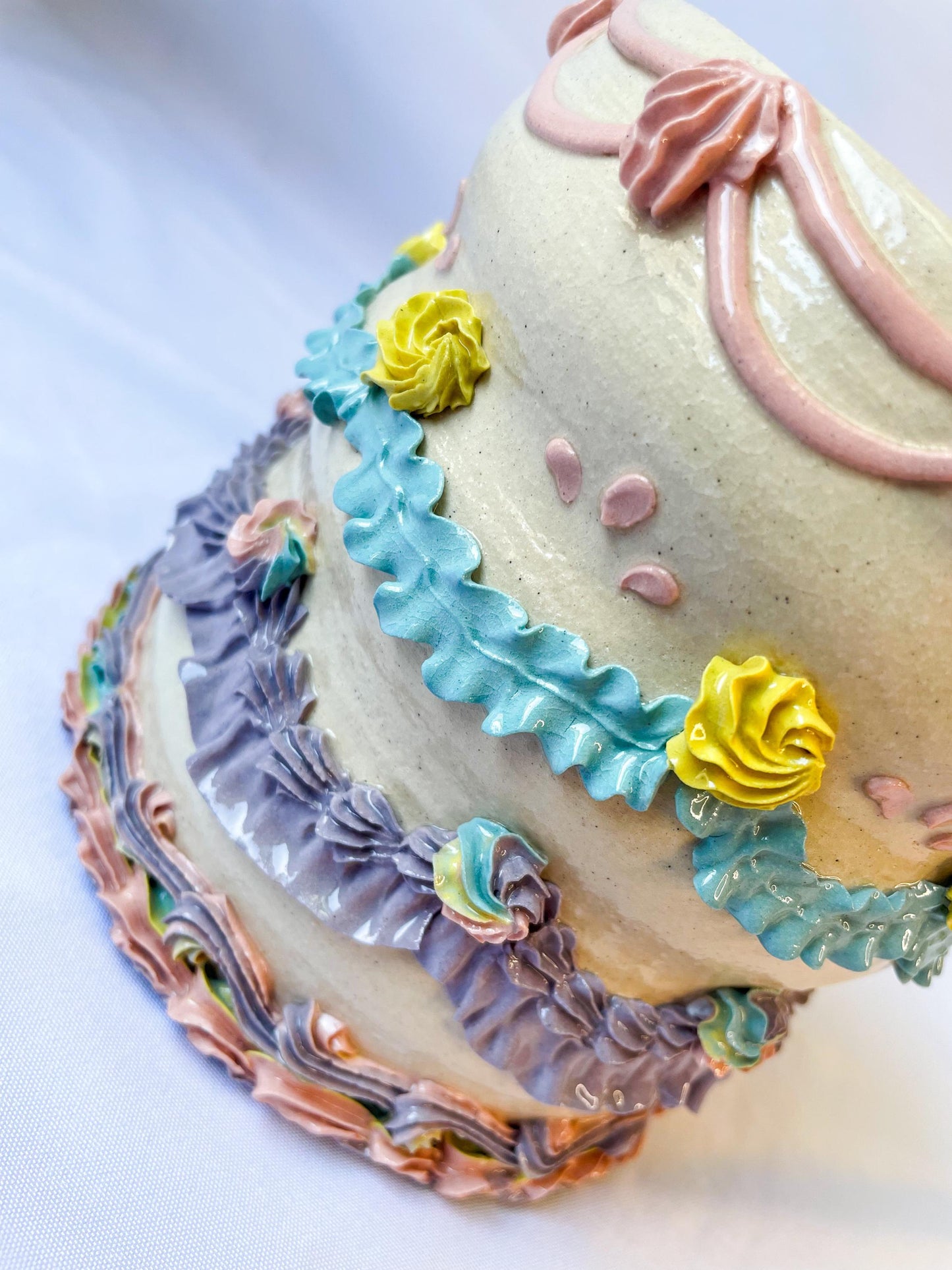 Rainbow Ceramic Cake Vase