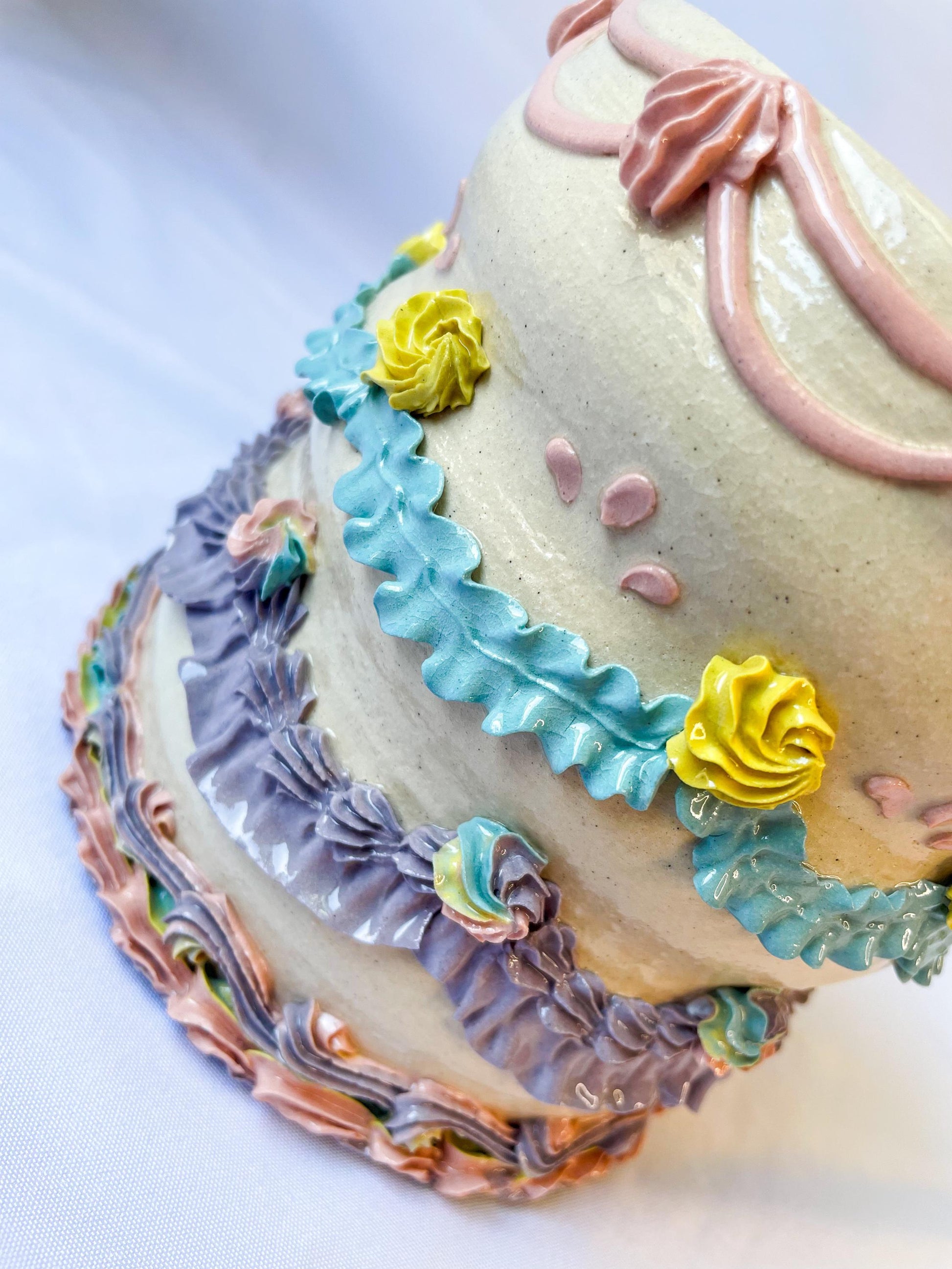 Rainbow Ceramic Cake Vase