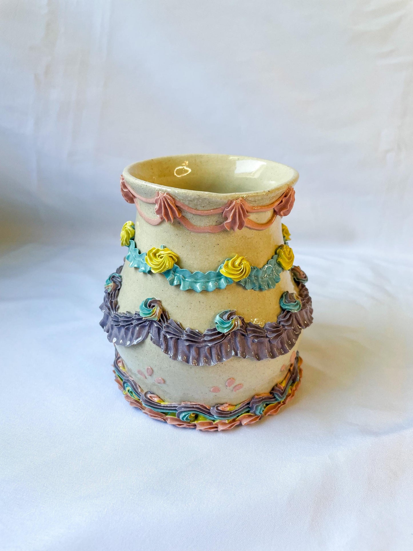Rainbow Ceramic Cake Vase