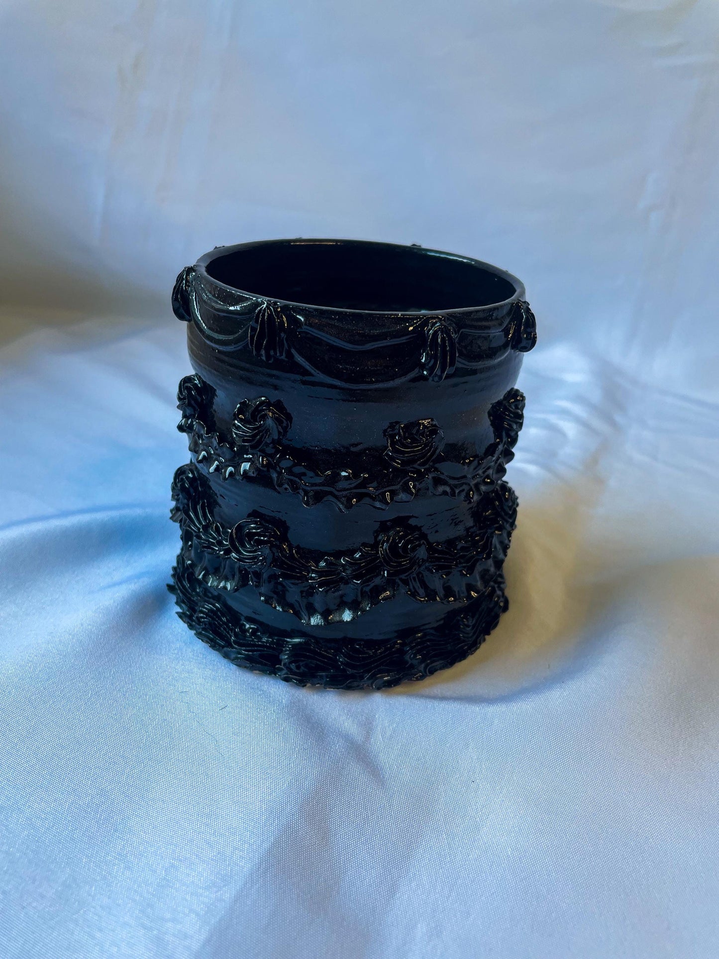 Gothic Black Ceramic Cake Vase