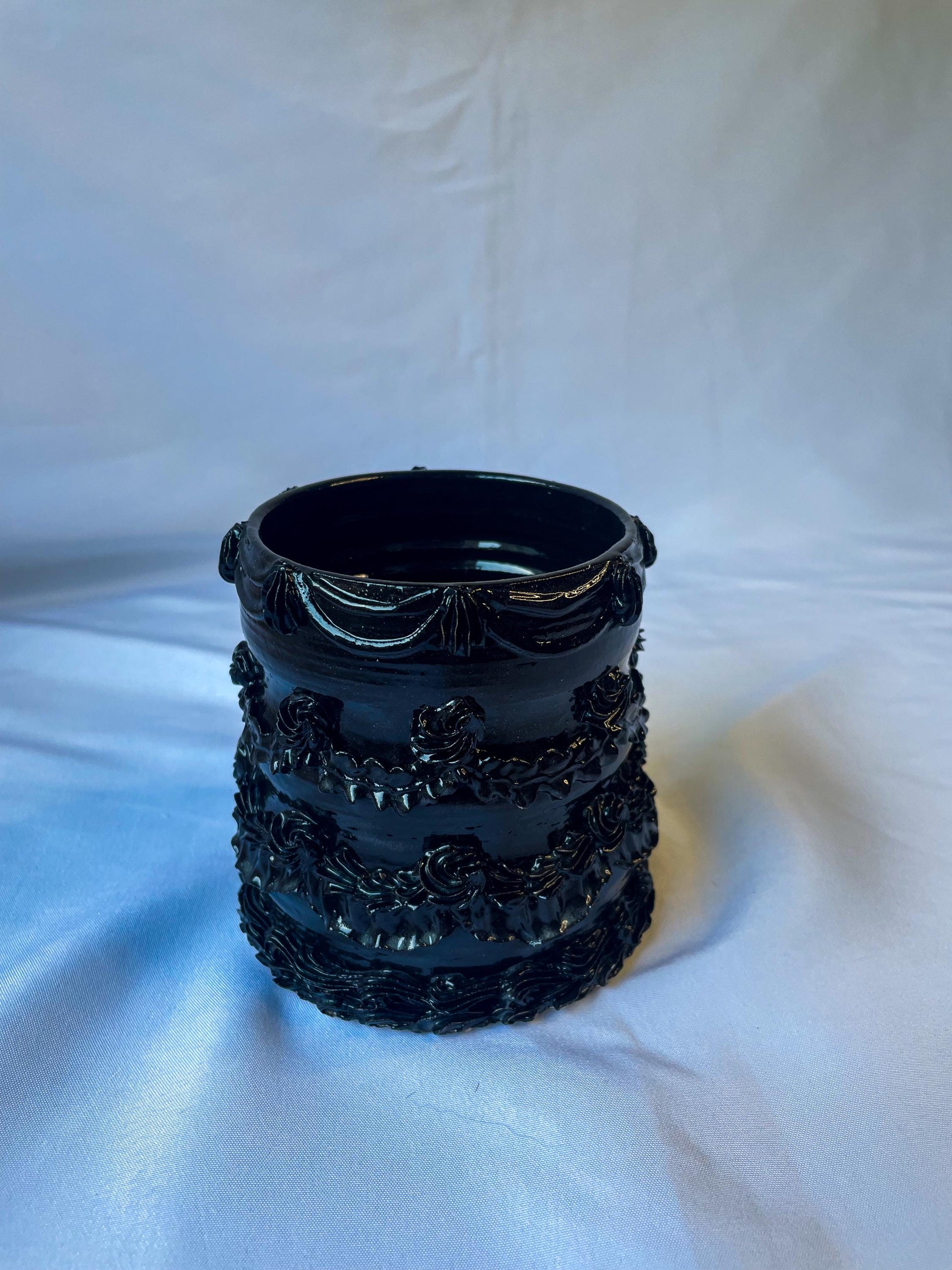 Gothic Black Ceramic Cake Vase