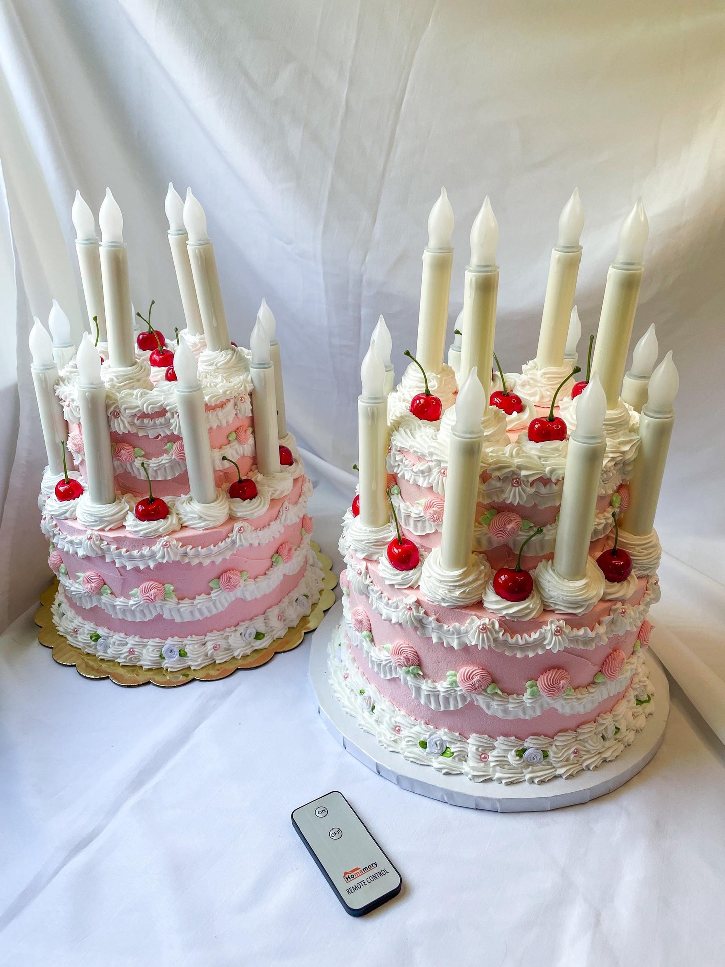 Vintage Pink and White Fake Cake Lamp