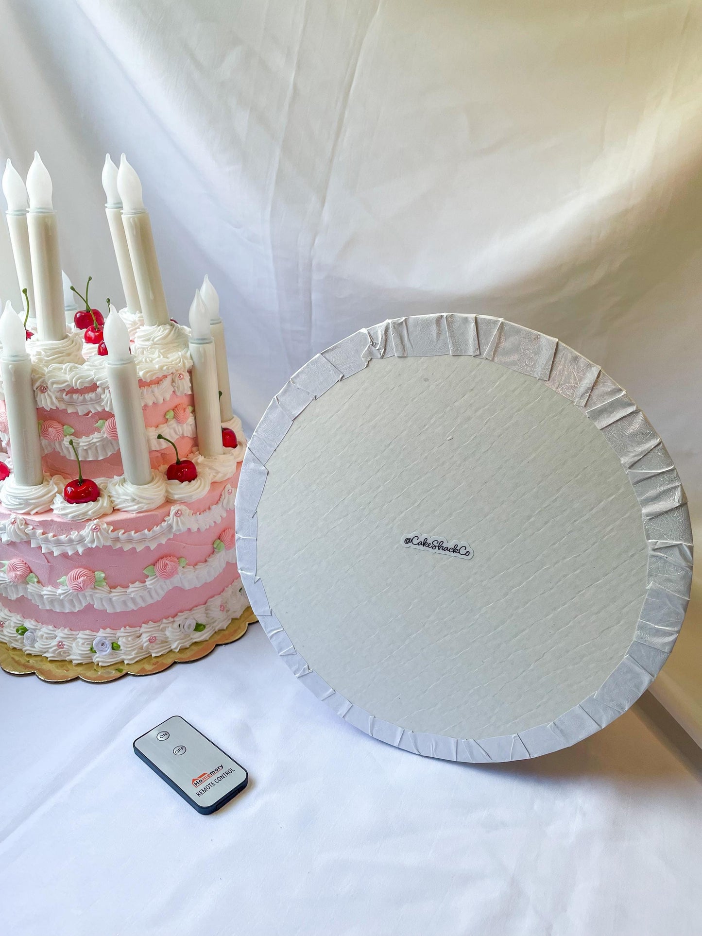 Vintage Pink and White Fake Cake Lamp