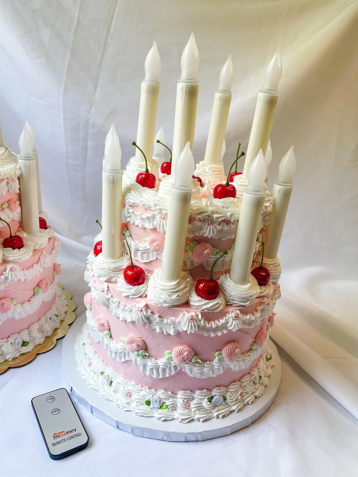 Vintage Pink and White Fake Cake Lamp