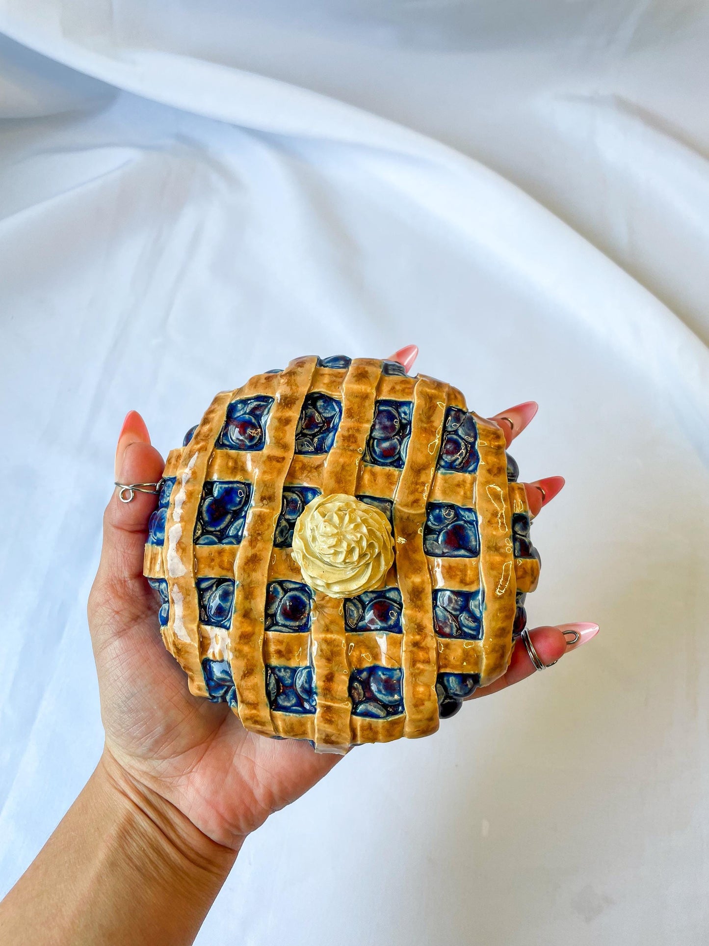 Ceramic Blueberry Pie Wall Hanging