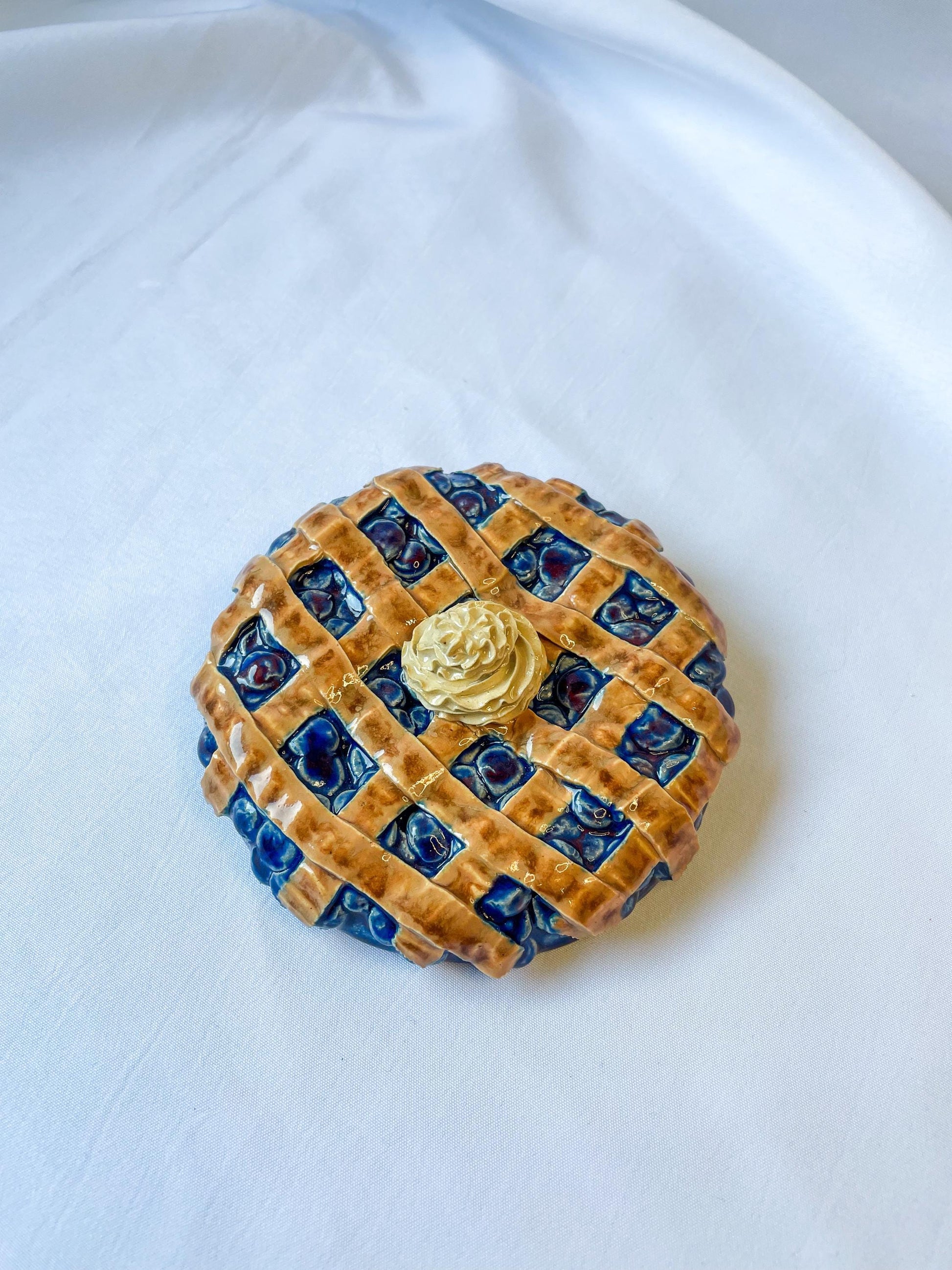 Ceramic Blueberry Pie Wall Hanging