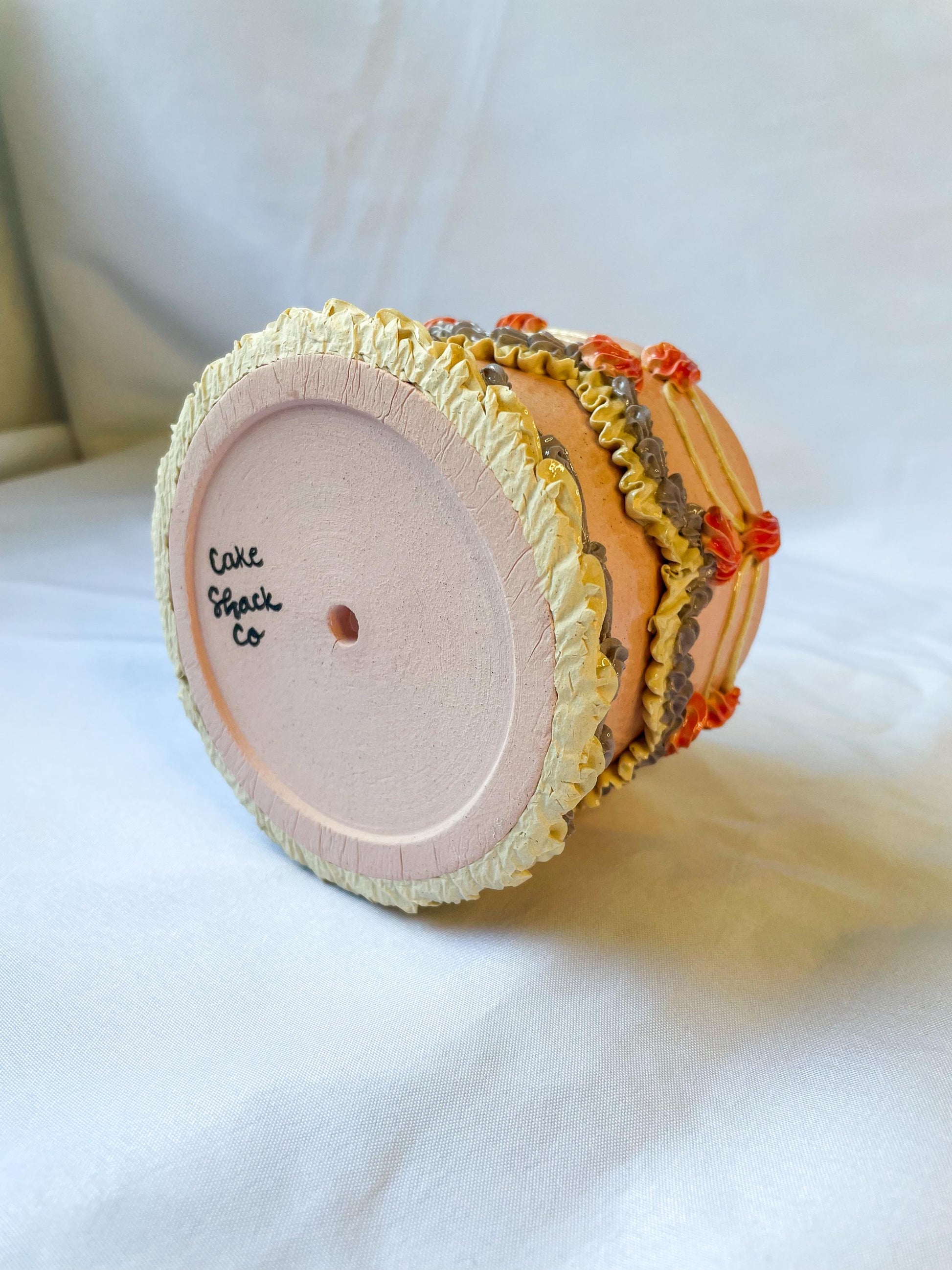 Pink and Purple Ceramic Cake Planter