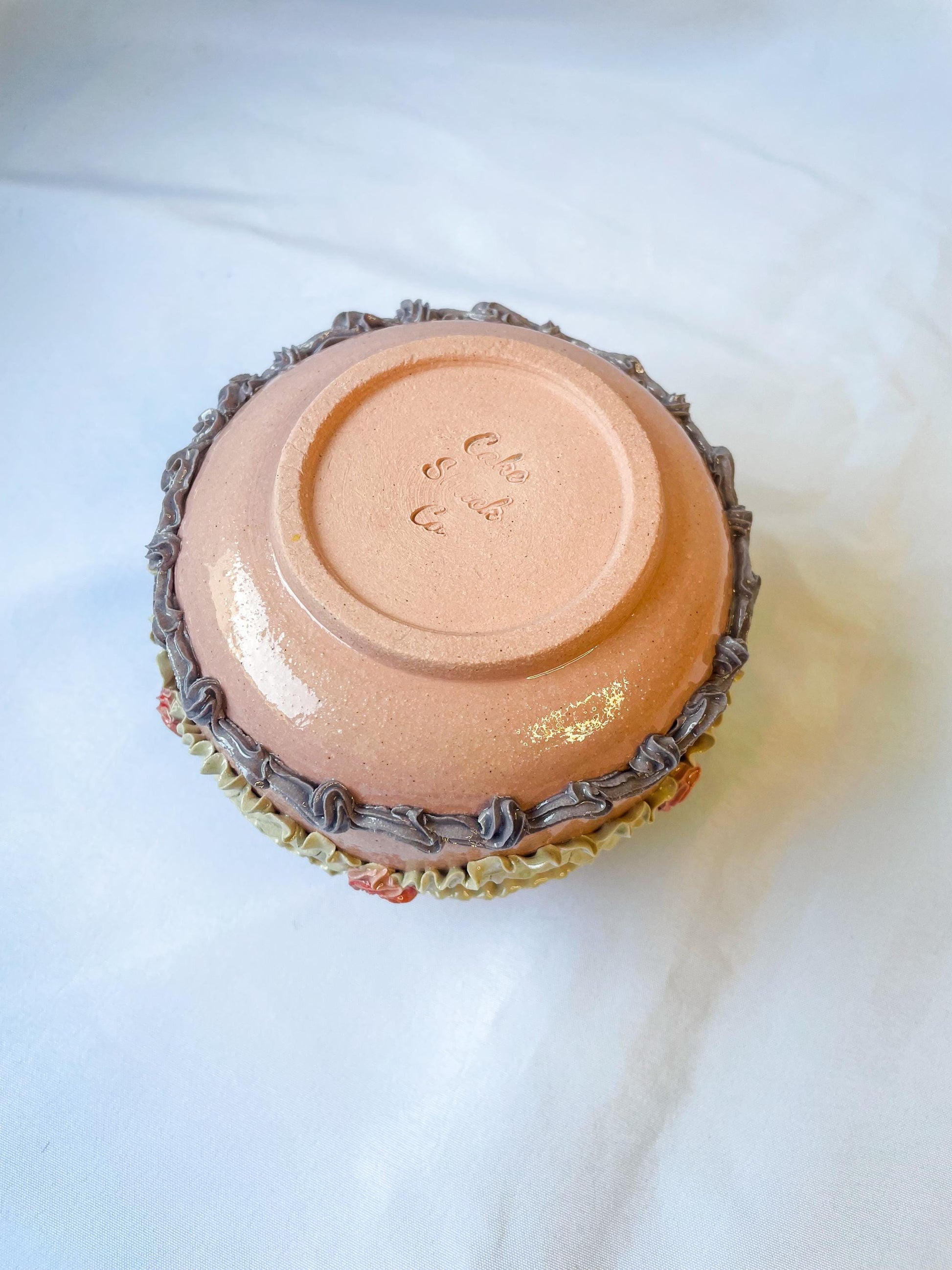 Pink and Purple Ceramic Cake Vase