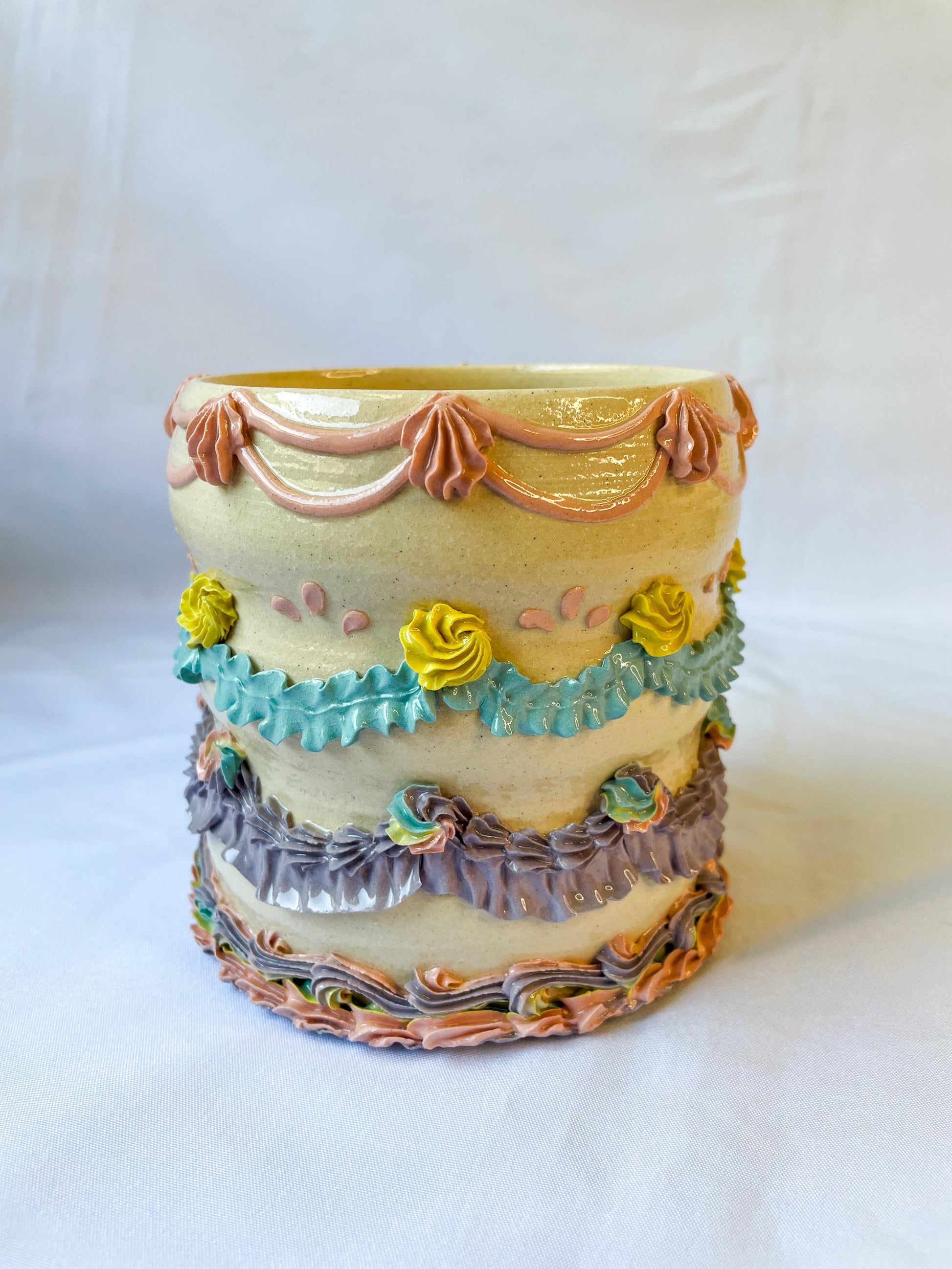Rainbow Ceramic Cake Vase
