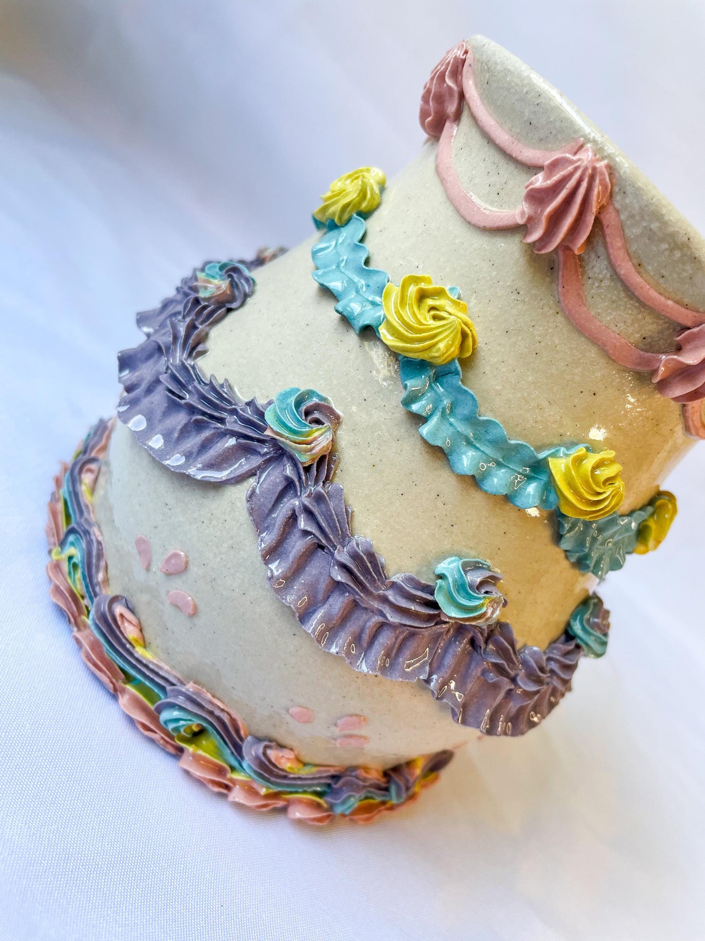 Rainbow Ceramic Cake Vase