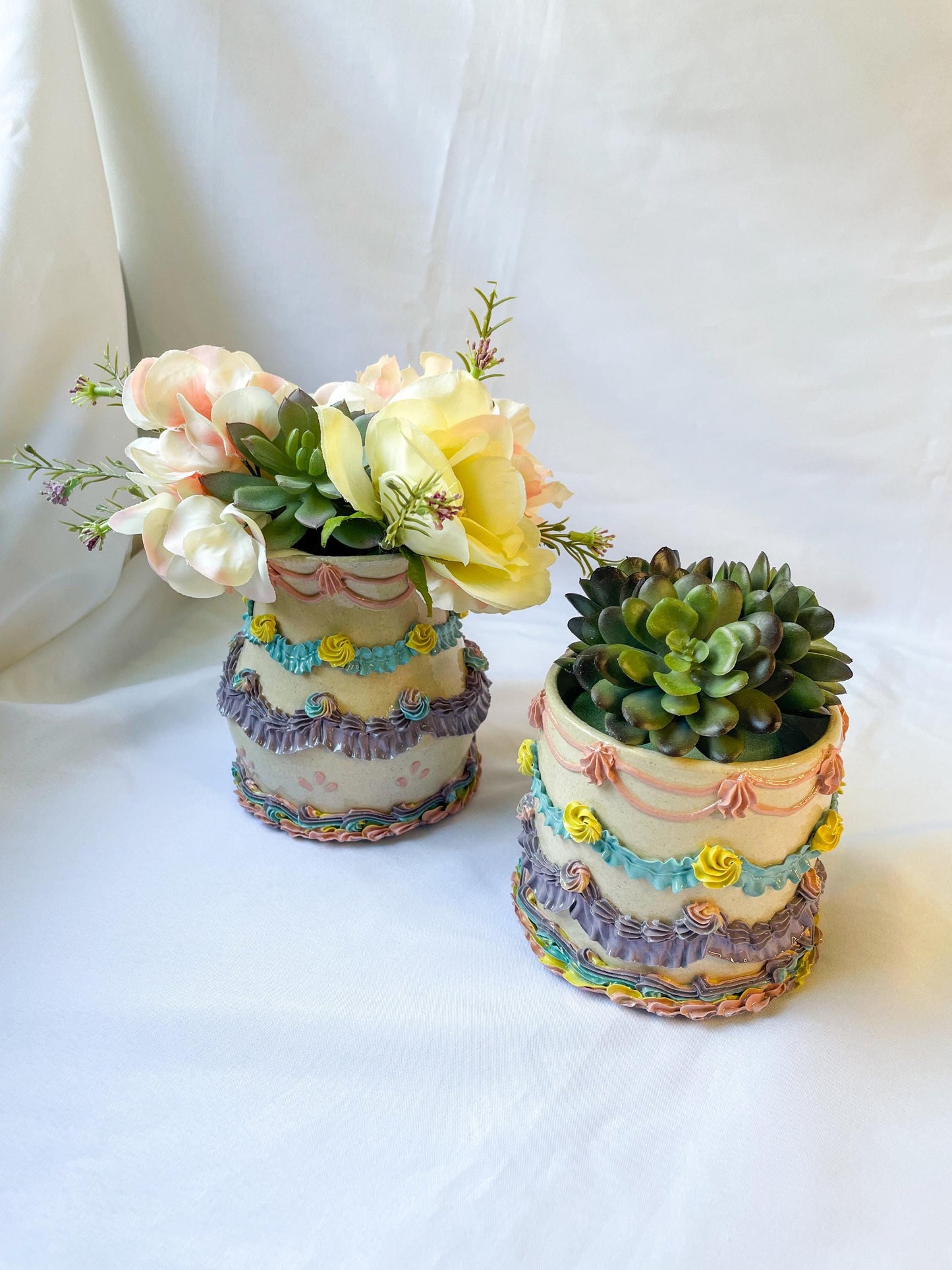 Rainbow Ceramic Cake Vase