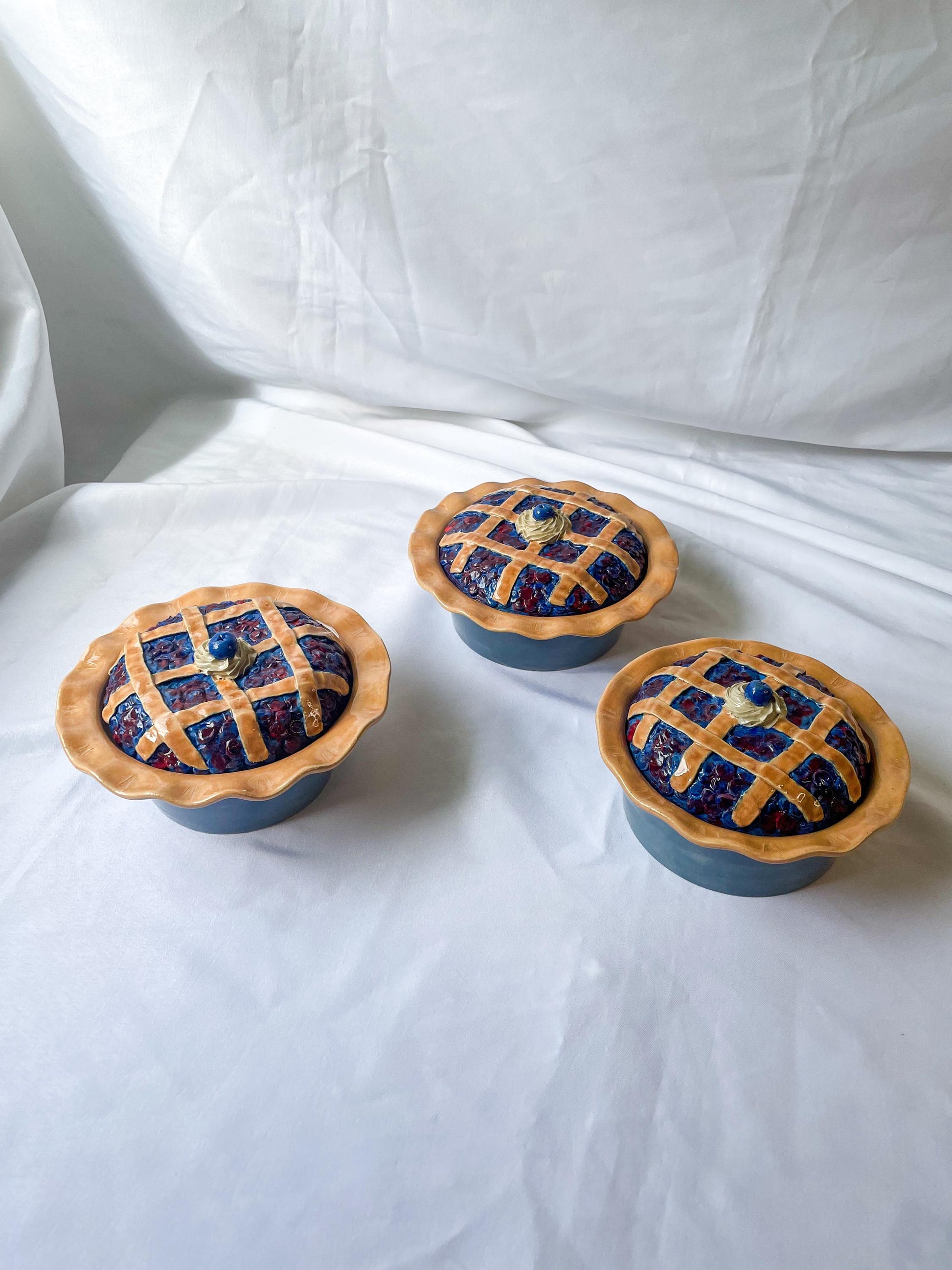 Ceramic Blueberry Pie Jars