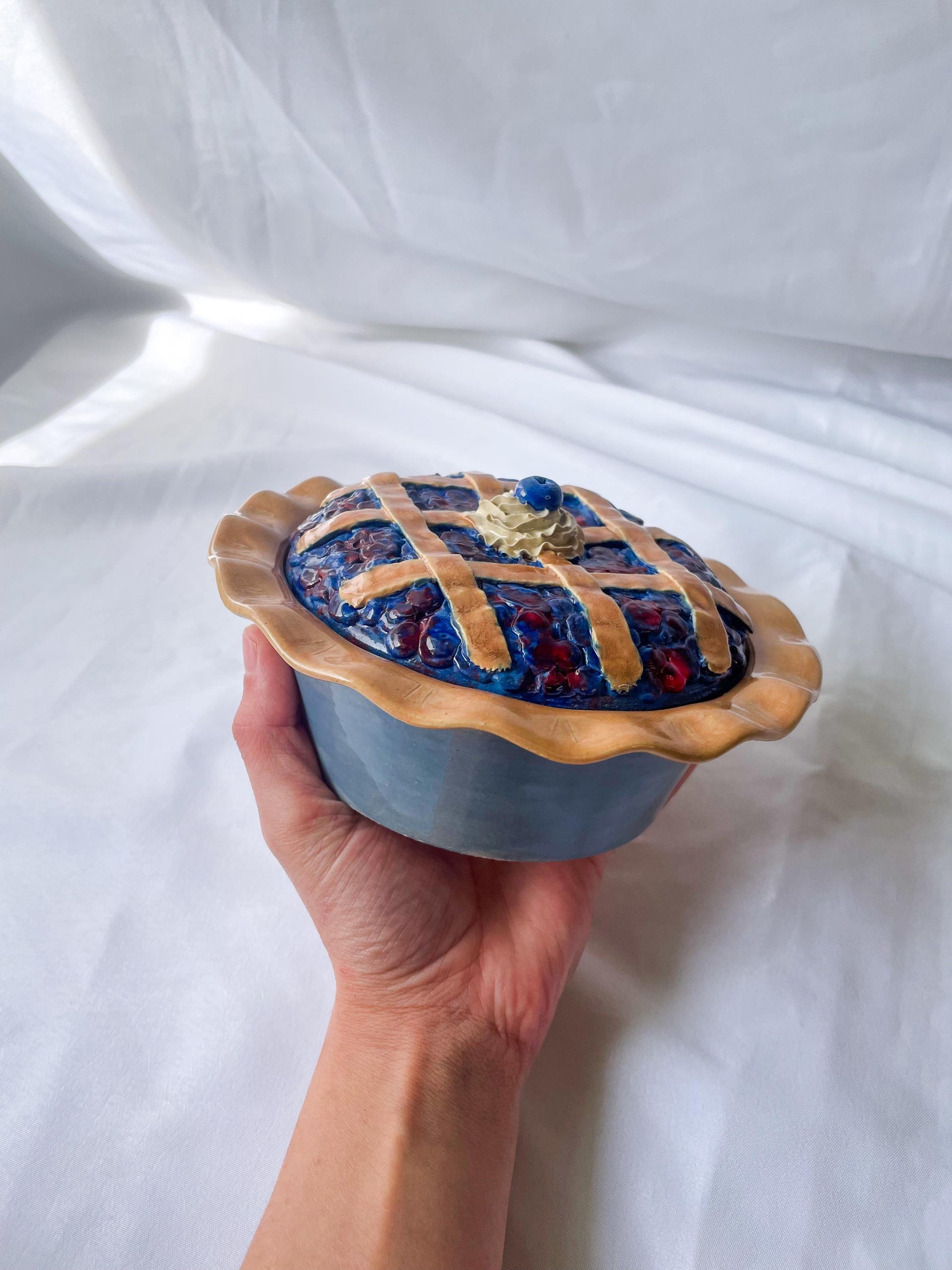 Ceramic Blueberry Pie Jars