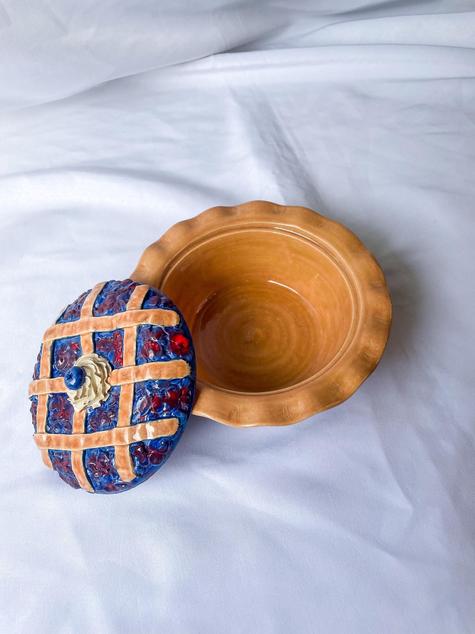 Ceramic Blueberry Pie Jars