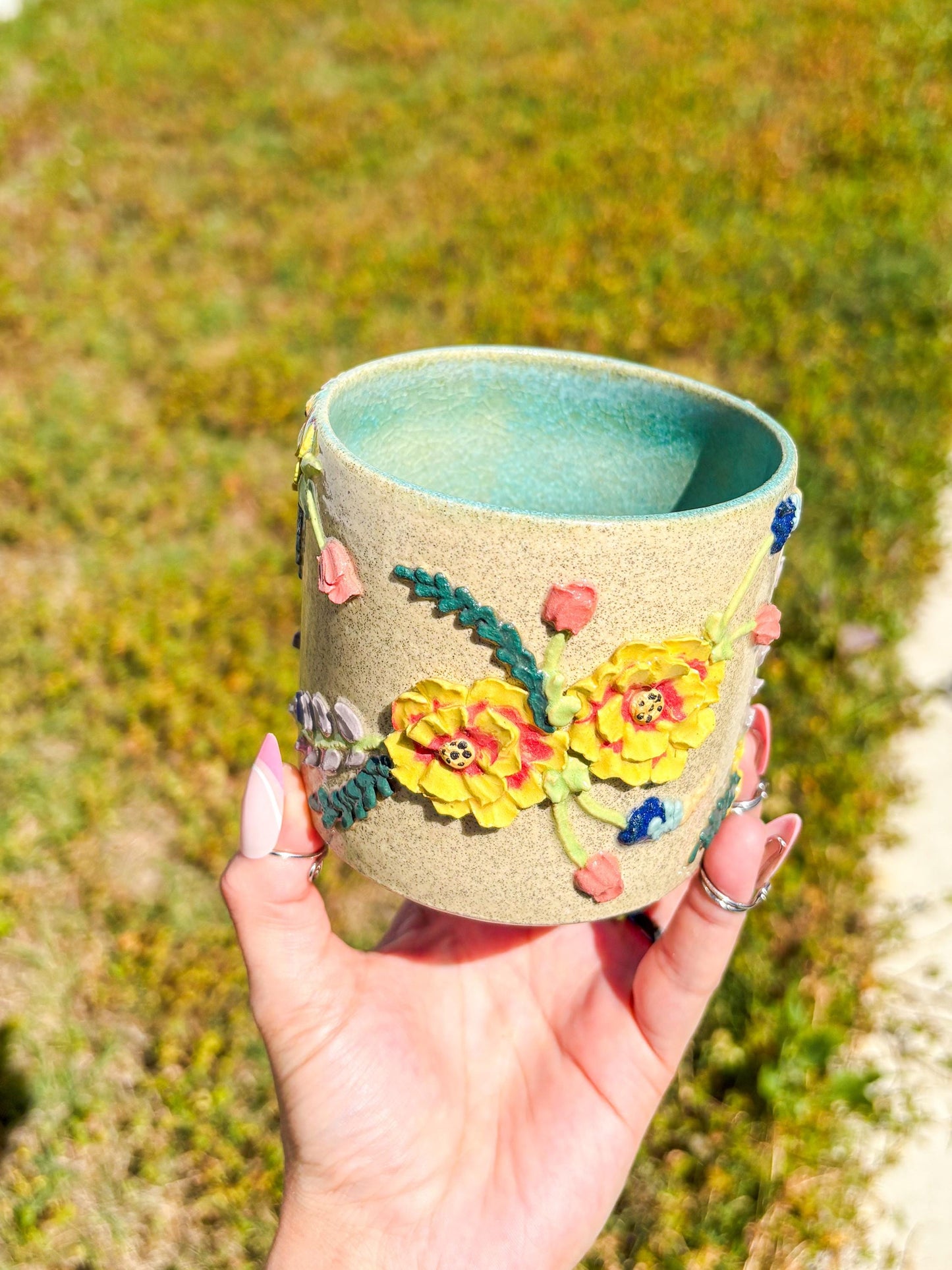 Ceramic Wildflower Inspired Planters