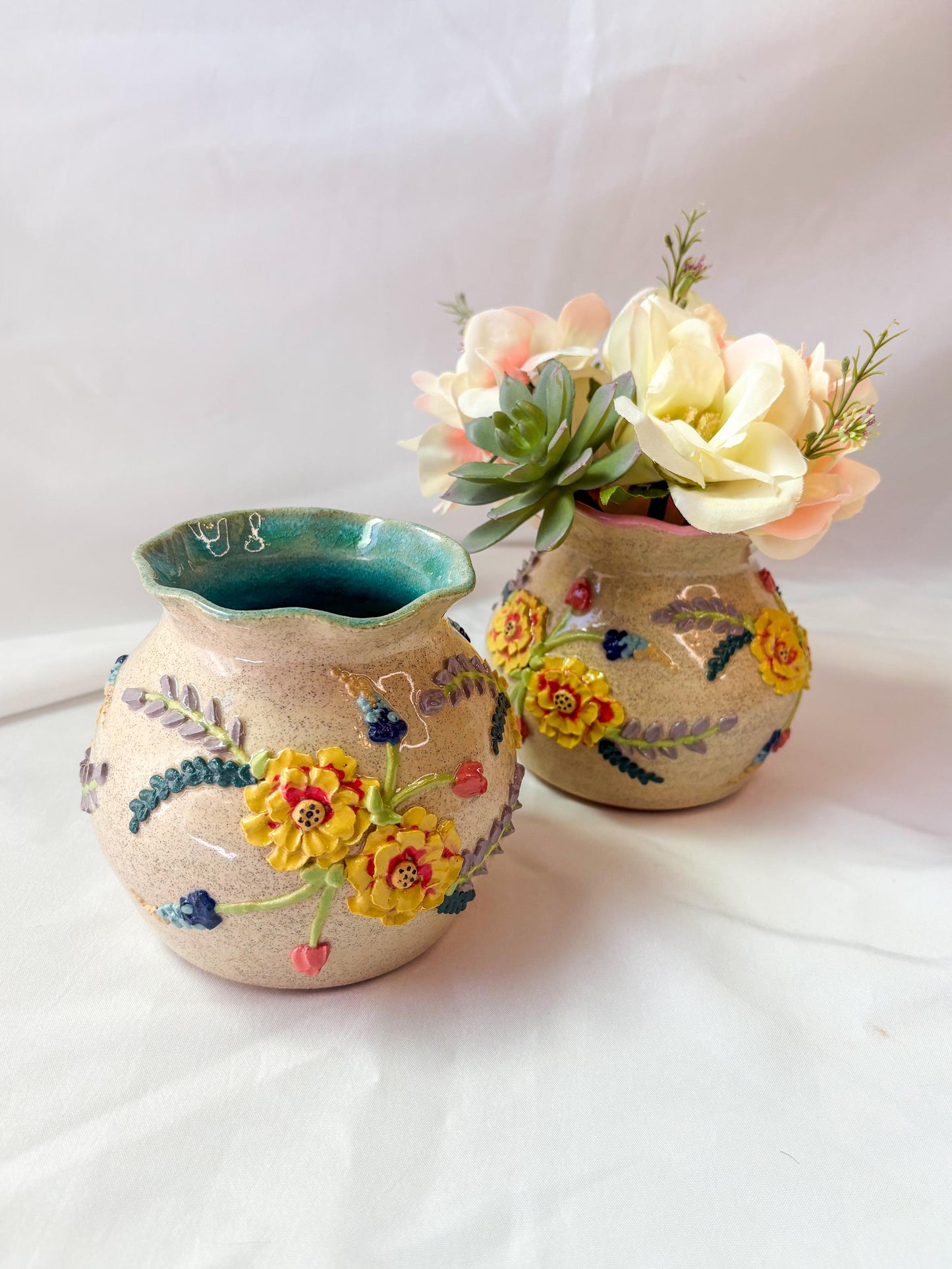 Ceramic Texas Wildflower Inspired Vases