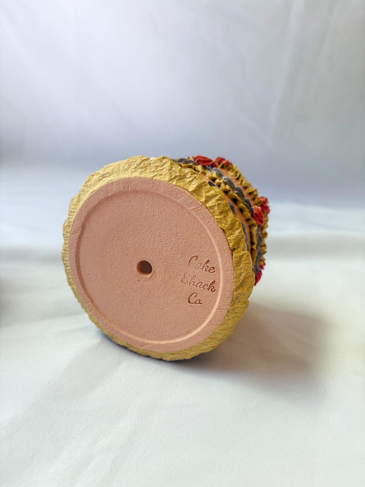 Light Pink and Purple Ceramic Cake Planter