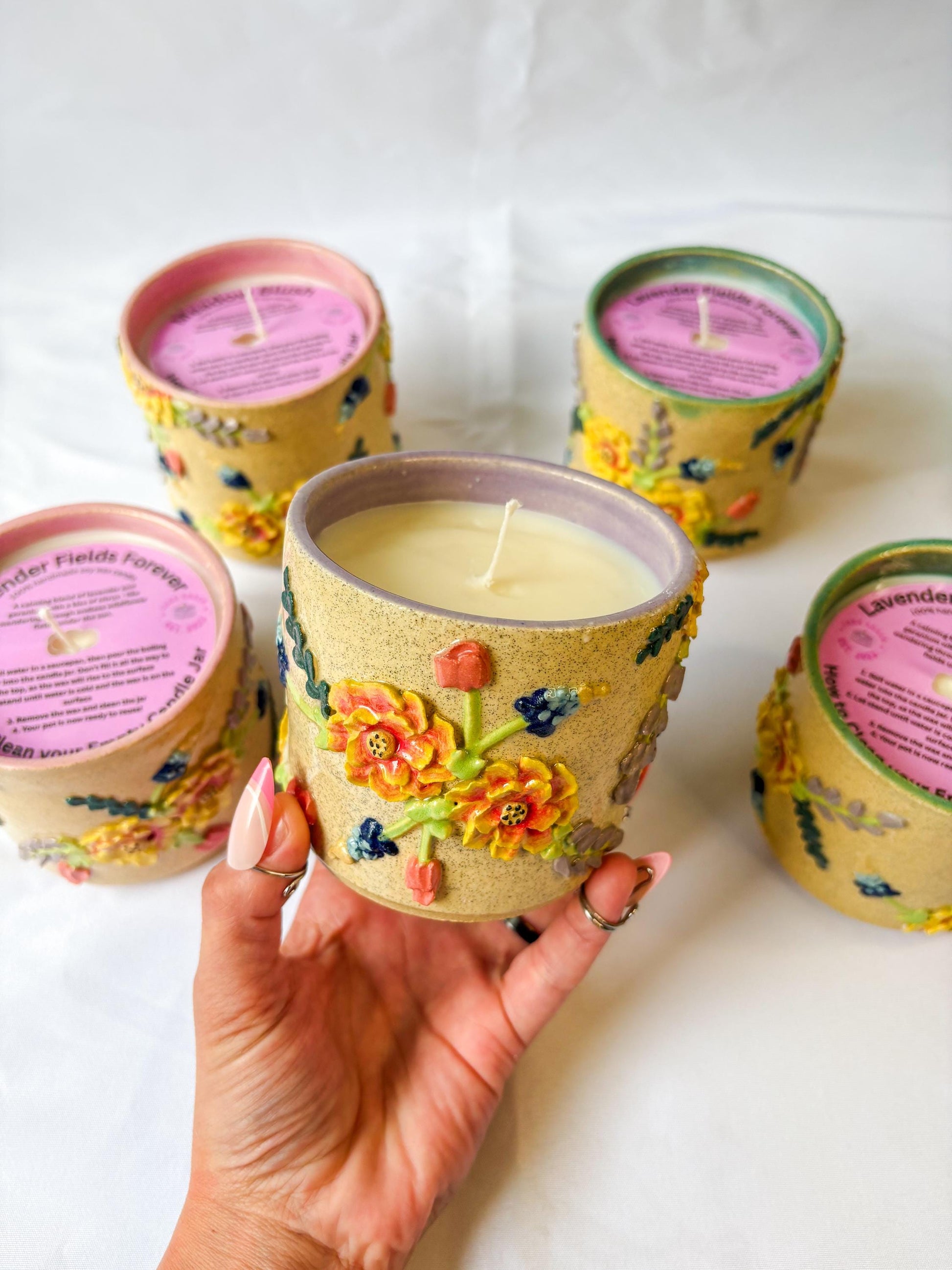 Ceramic Floral Candles