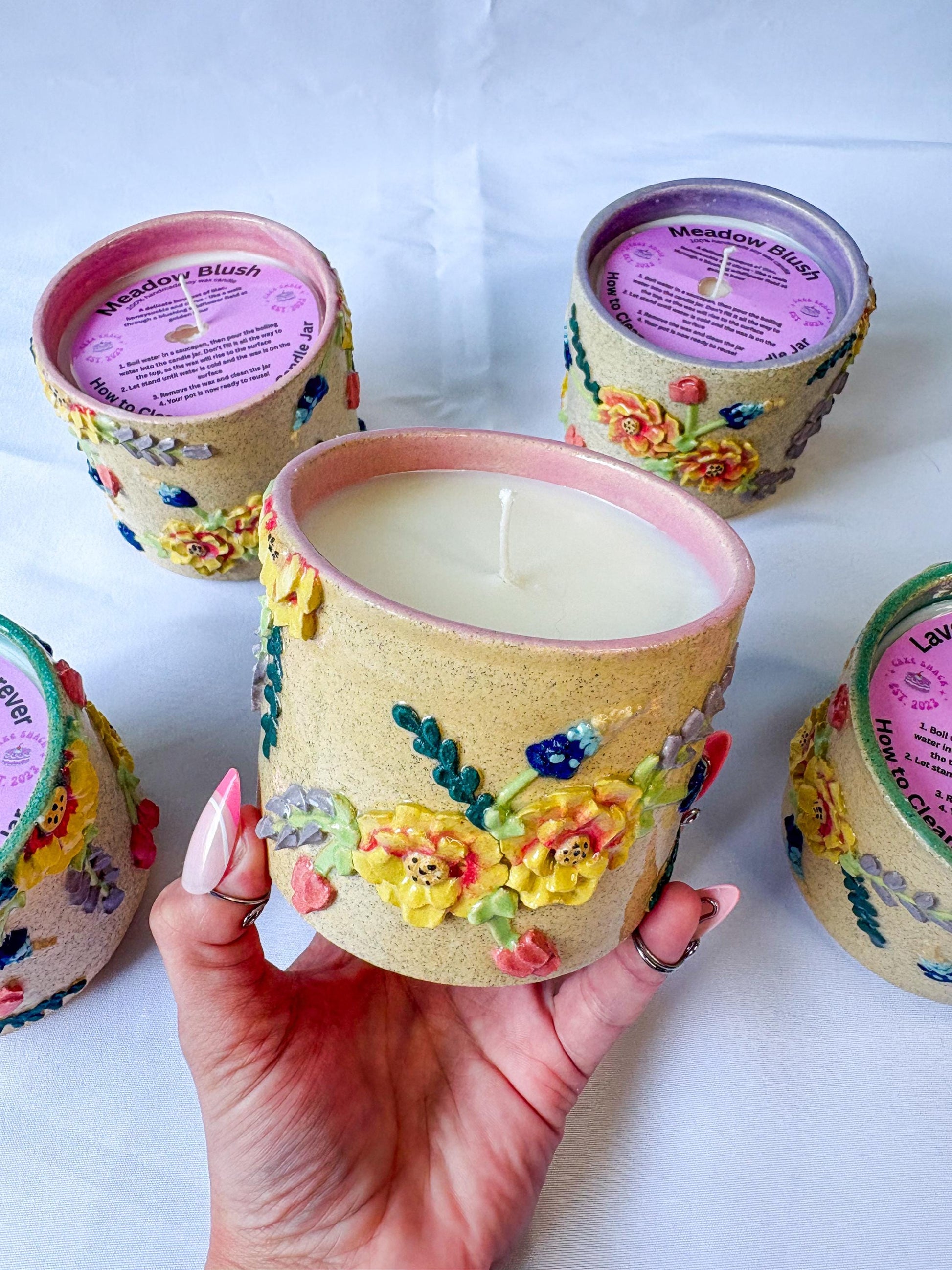Ceramic Floral Candles