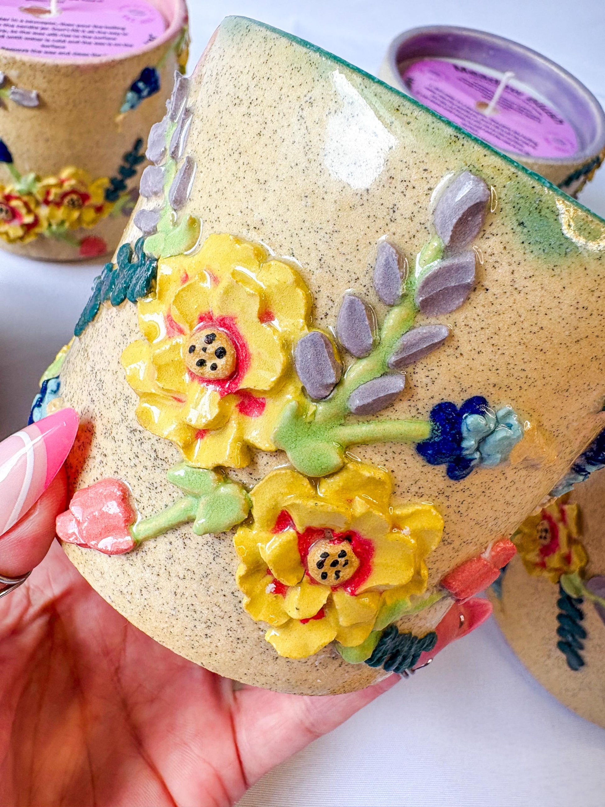 Ceramic Floral Candles