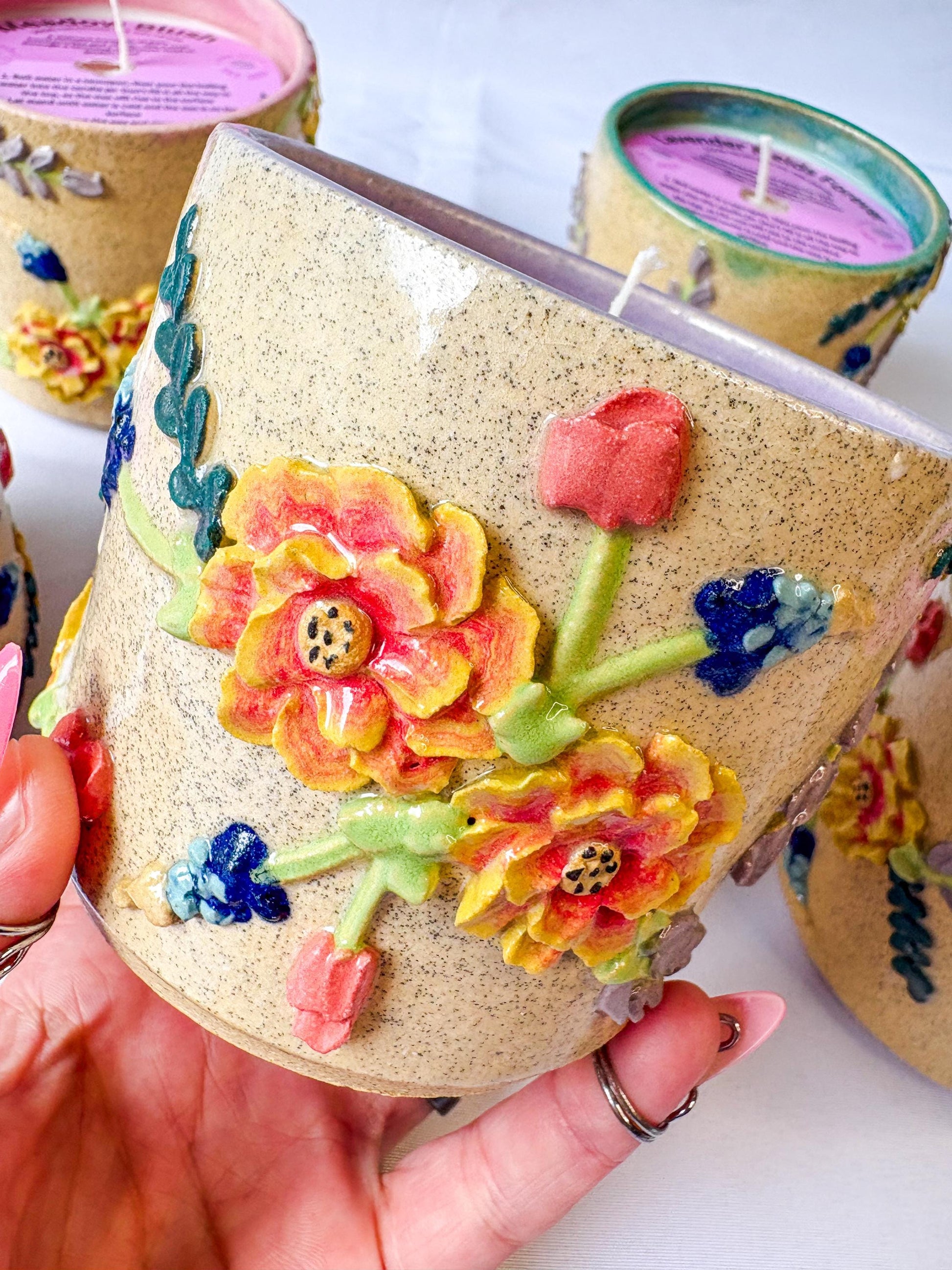 Ceramic Floral Candles