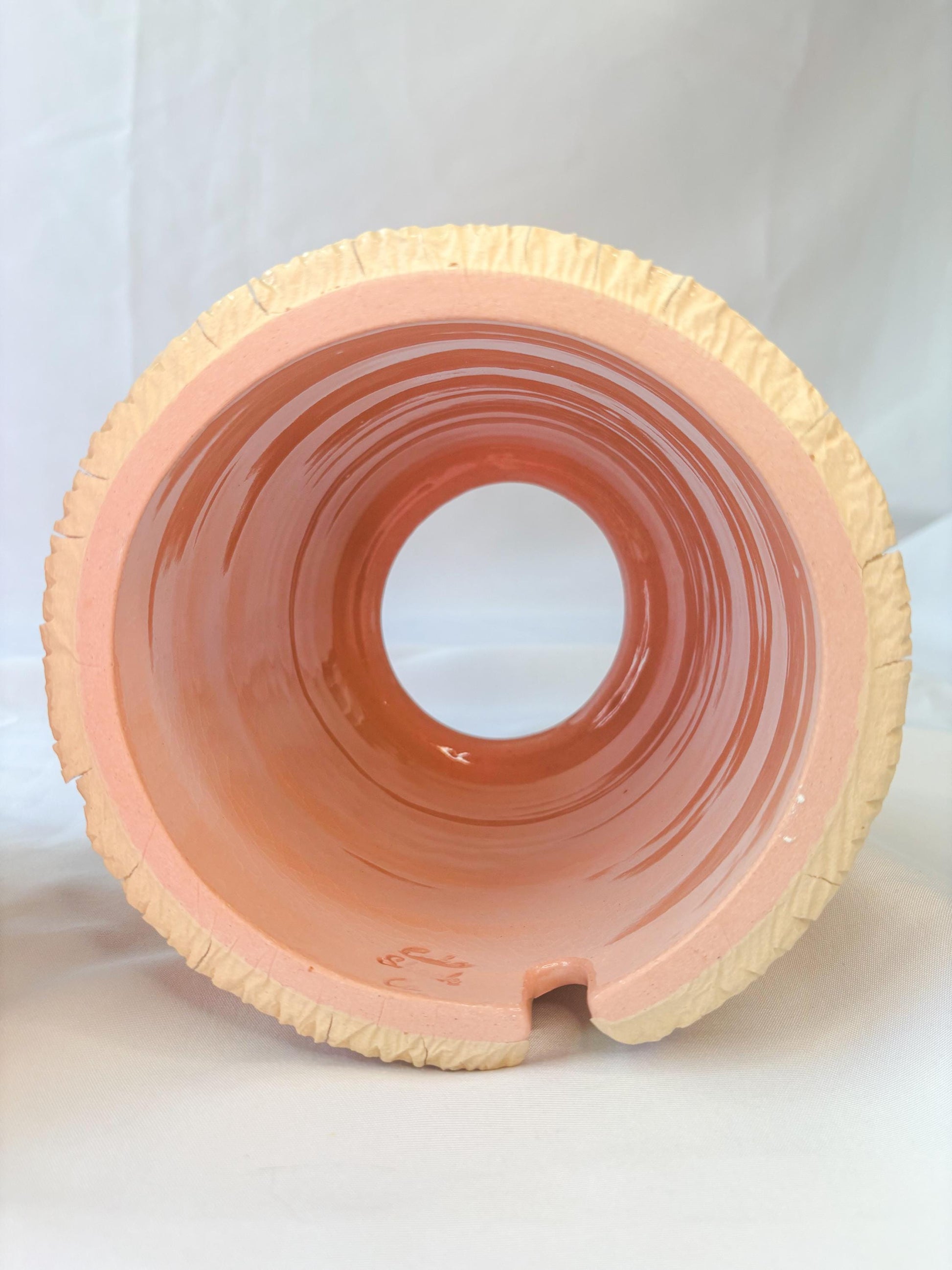 Pink and White Ceramic Cake Table Lamp