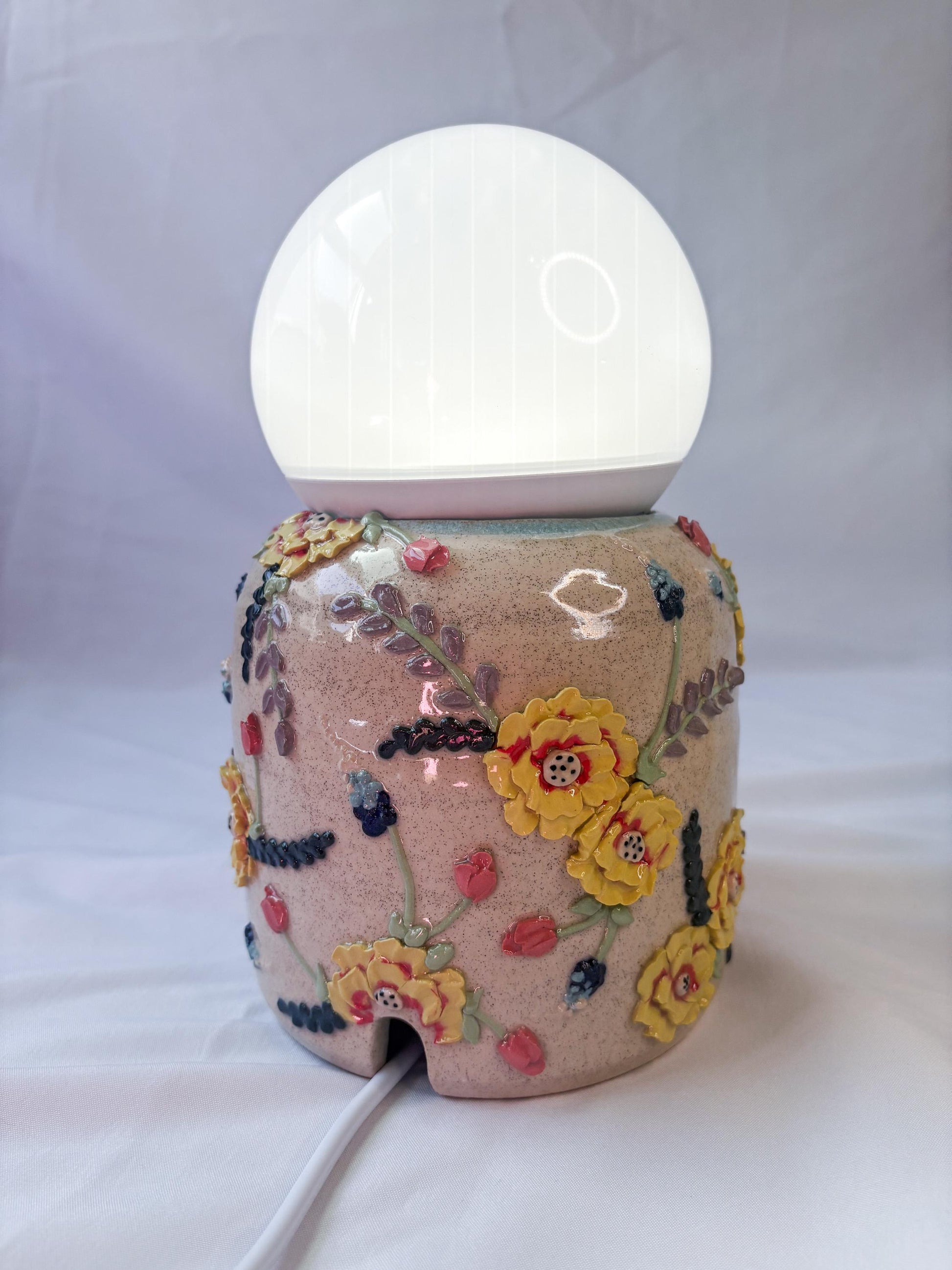 Texas Wildflower Ceramic Cake Table Lamp