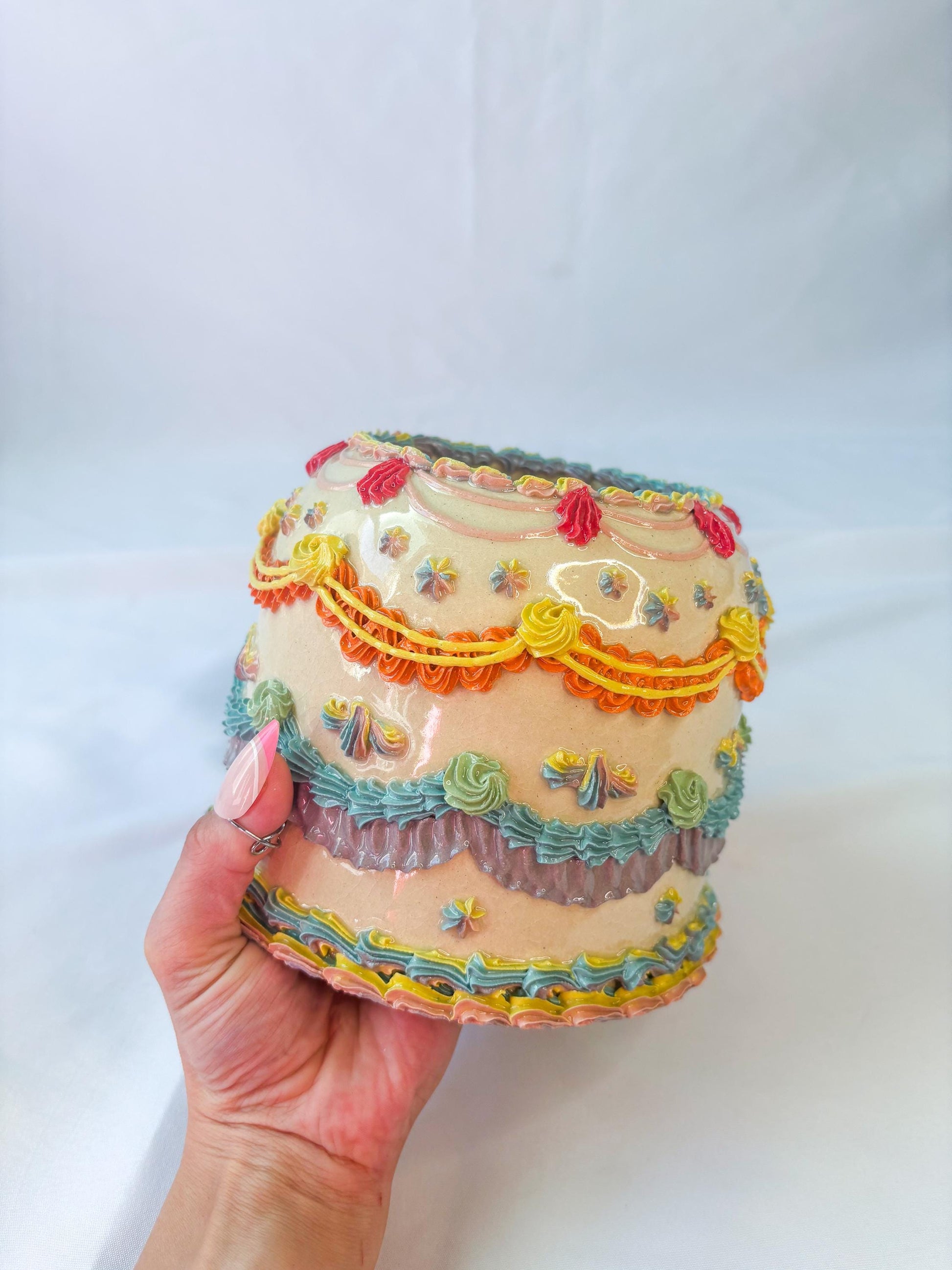 Rainbow Ceramic Cake Table Lamp
