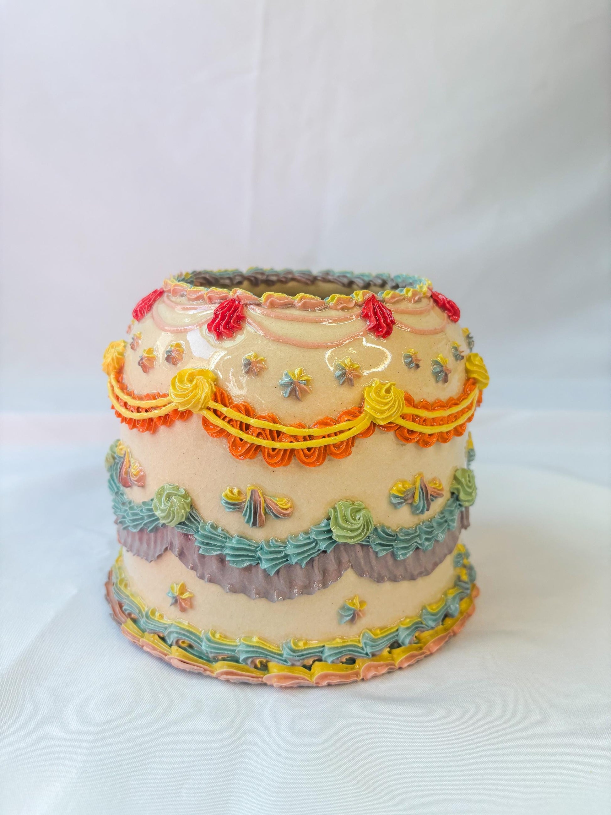 Rainbow Ceramic Cake Table Lamp