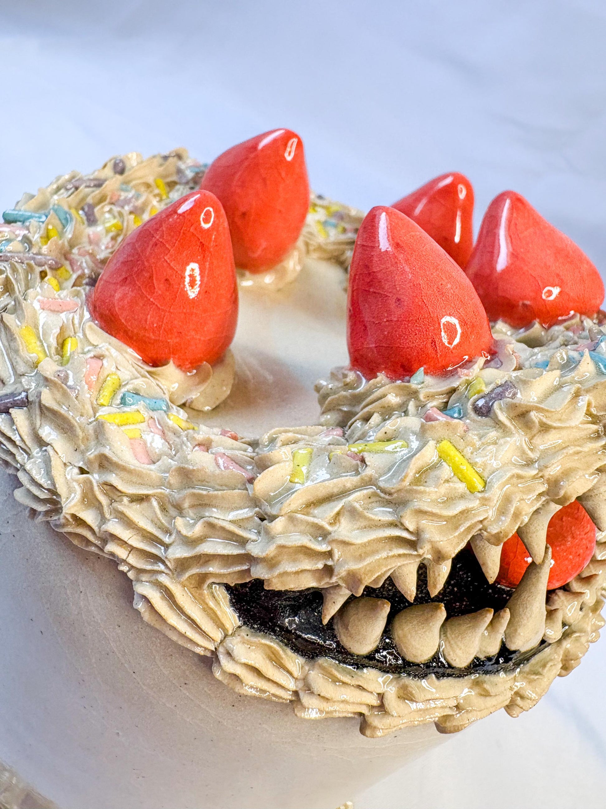 Ceramic Cake Monster Sculpture