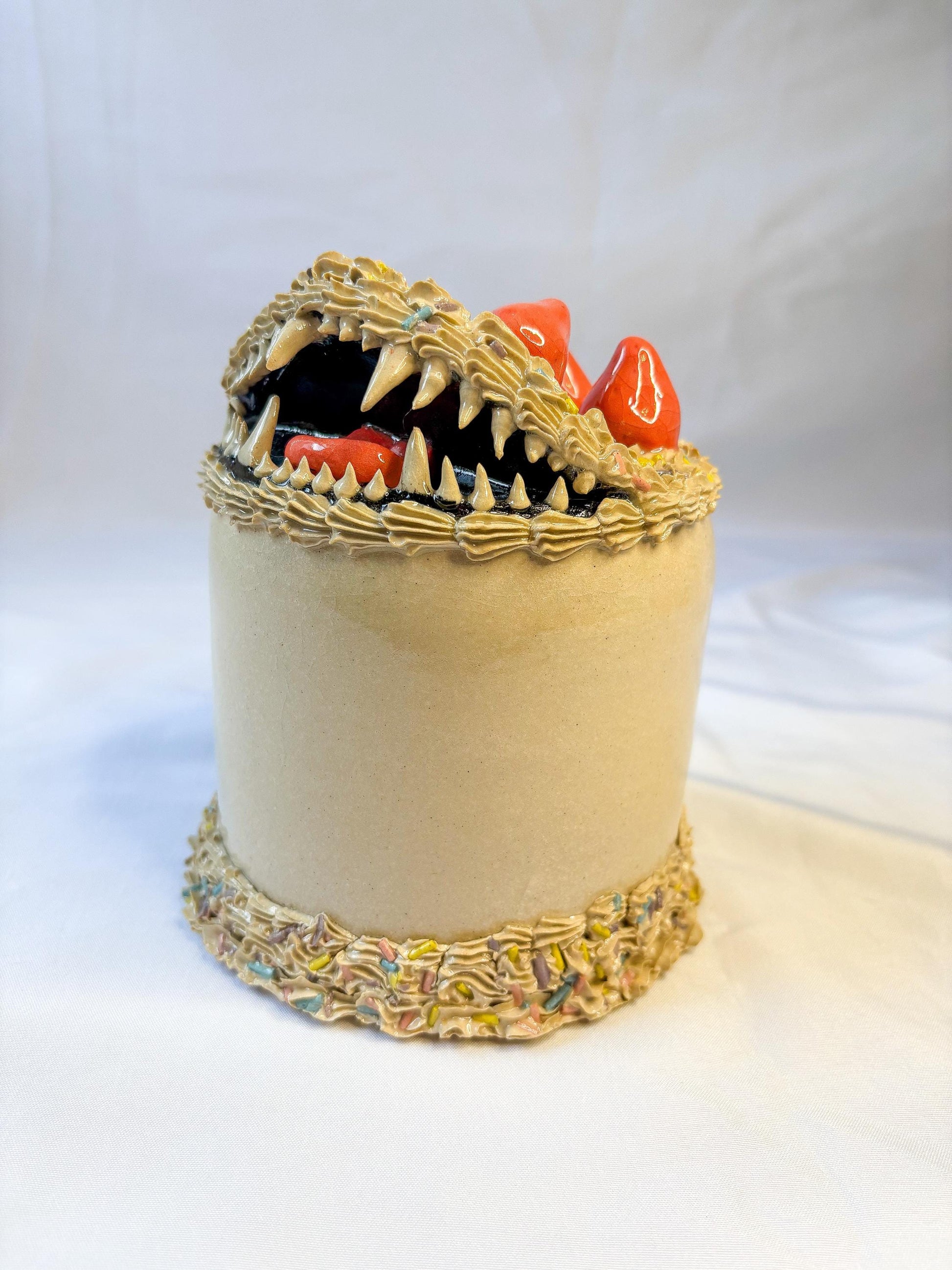 Ceramic Cake Monster Sculpture