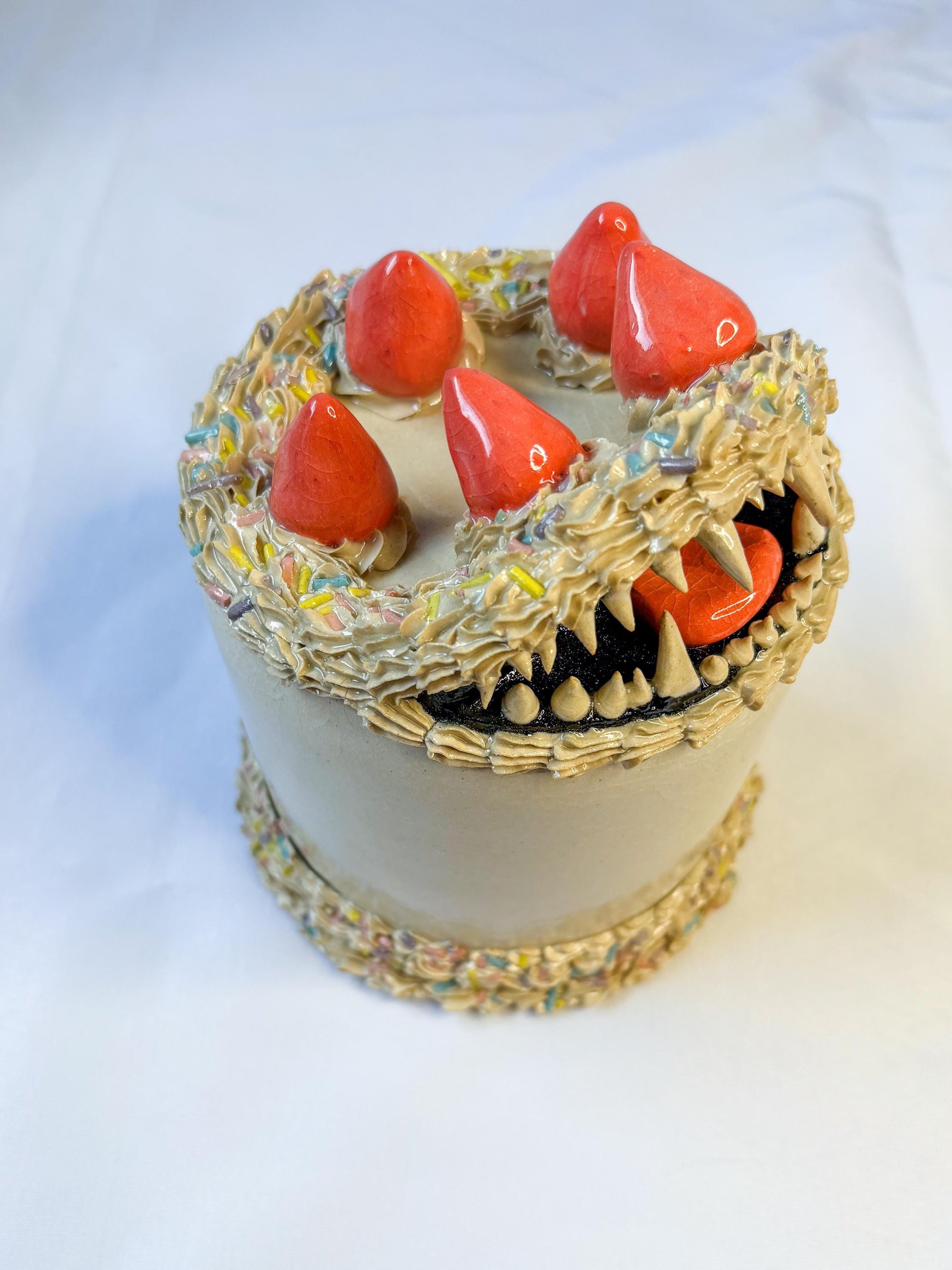 Ceramic Cake Monster Sculpture