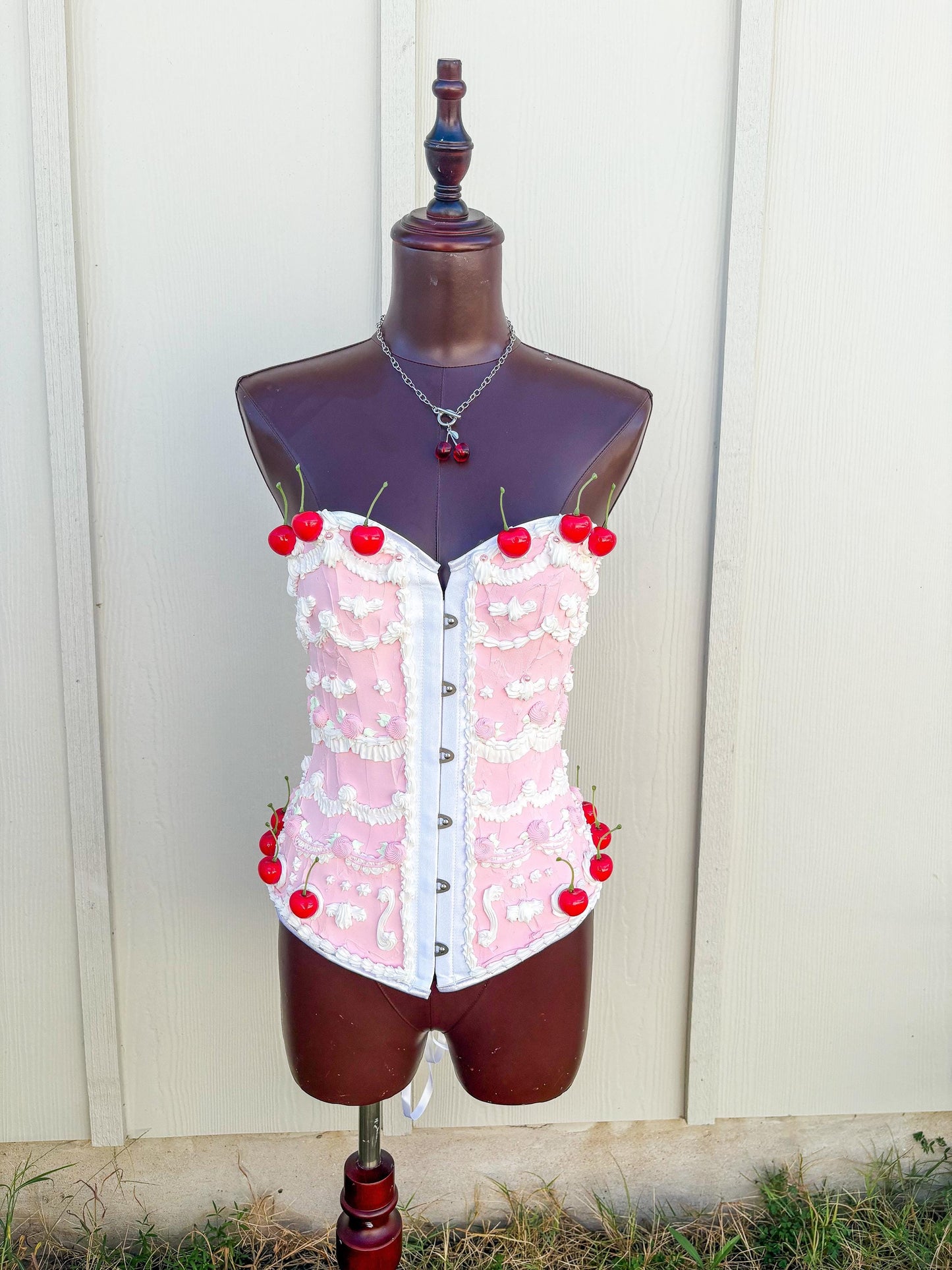 Pink and White Cake Corset