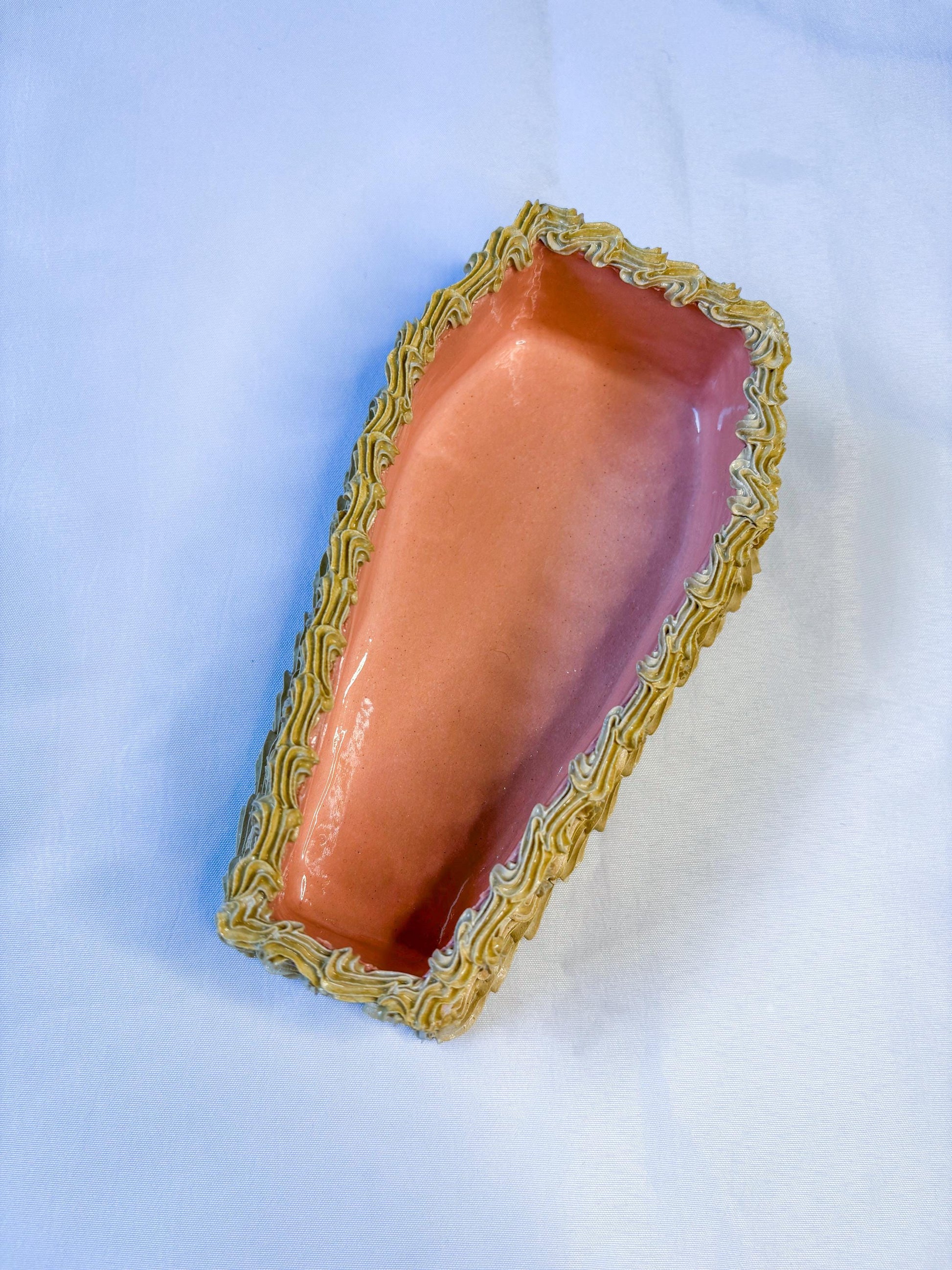 Pink Ceramic Coffin Jar