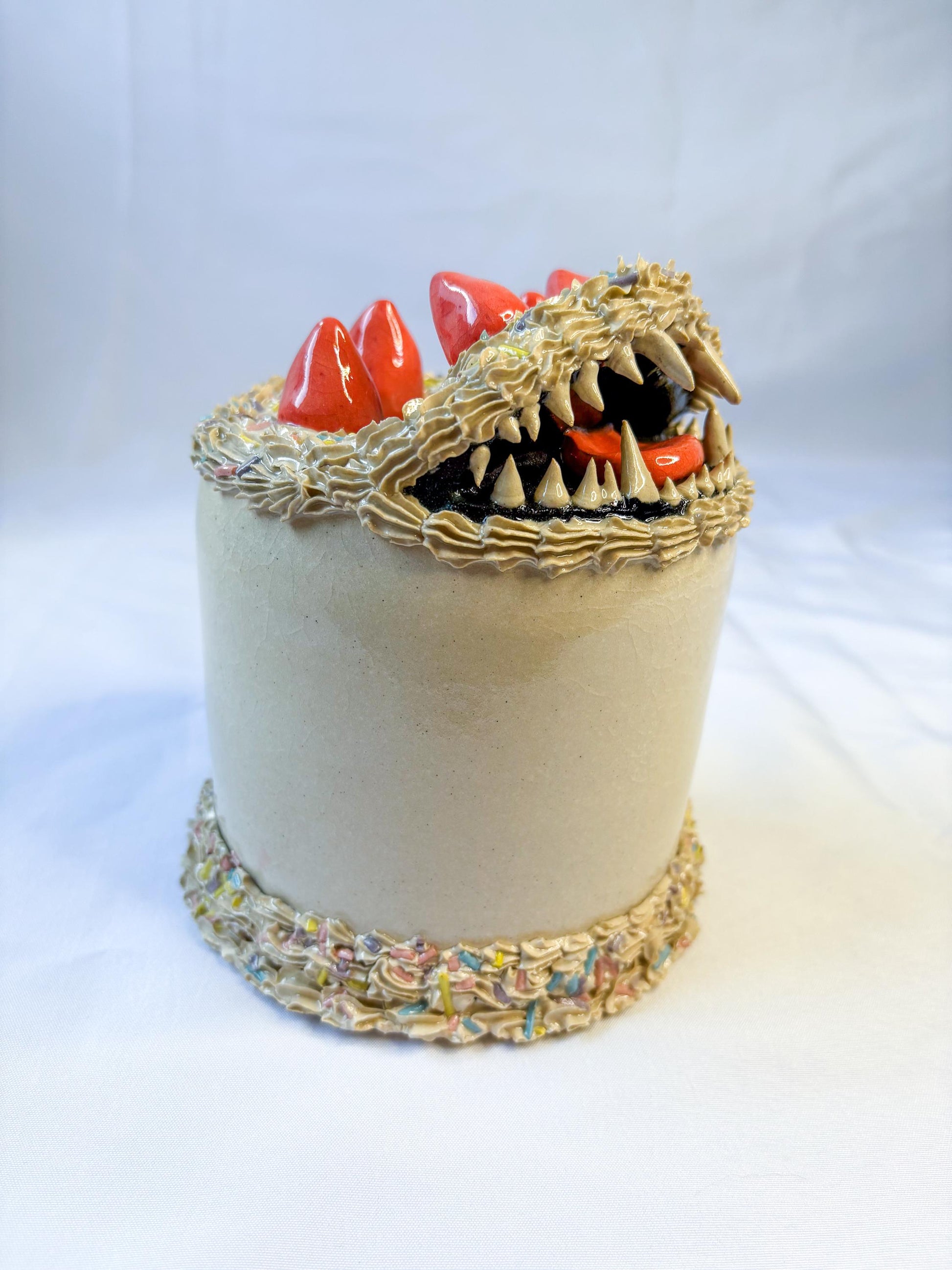 Ceramic Cake Monster Sculpture