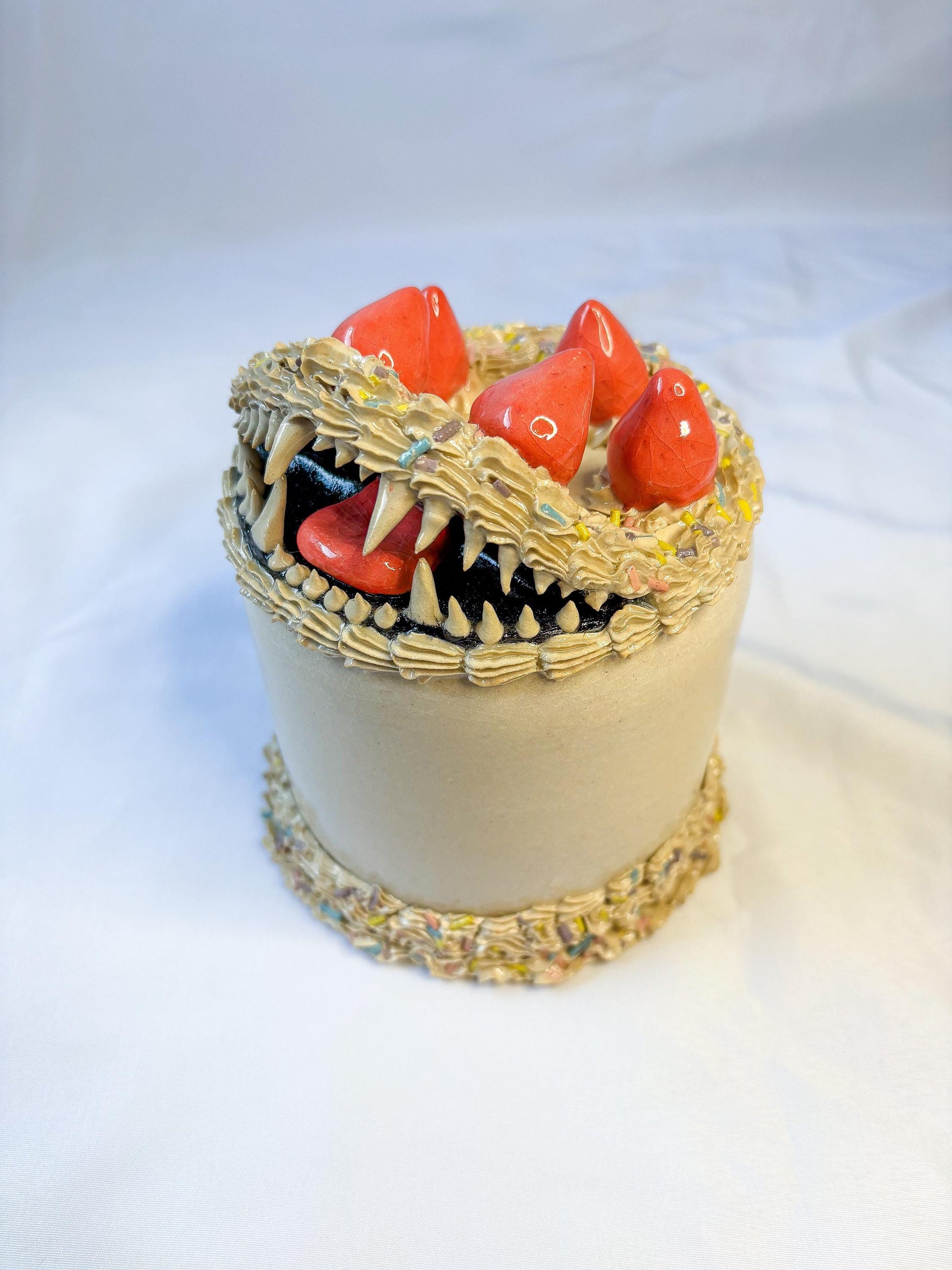 Ceramic Cake Monster Sculpture
