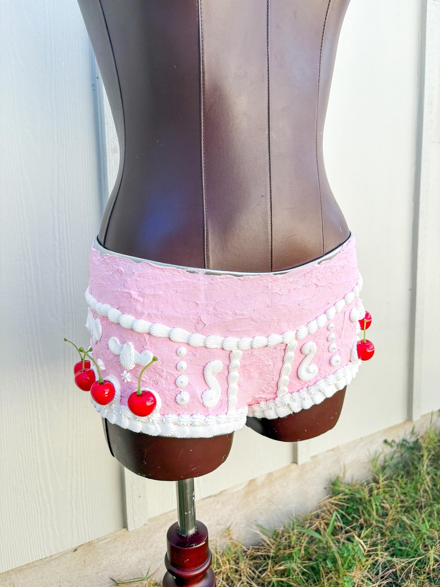 Pink and White Cake Corset with Shorts